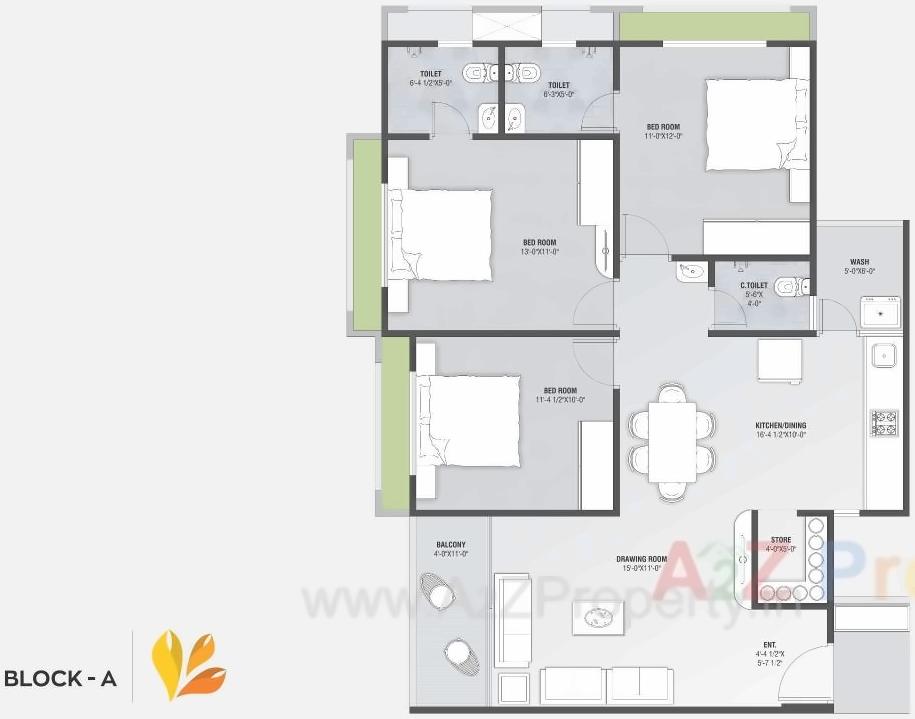 Layout of real estate project Satyaa Ii located at Tragad, Ahmedabad, Gujarat