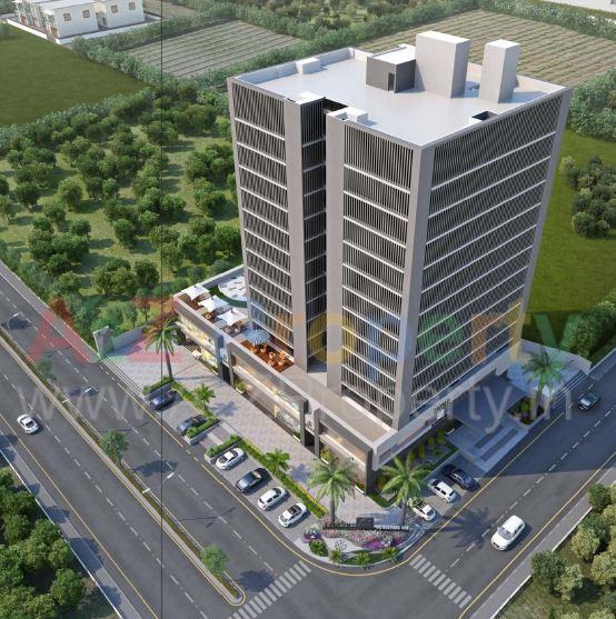 3D Elevation of real estate project Satyam located at Sola, Ahmedabad, Gujarat