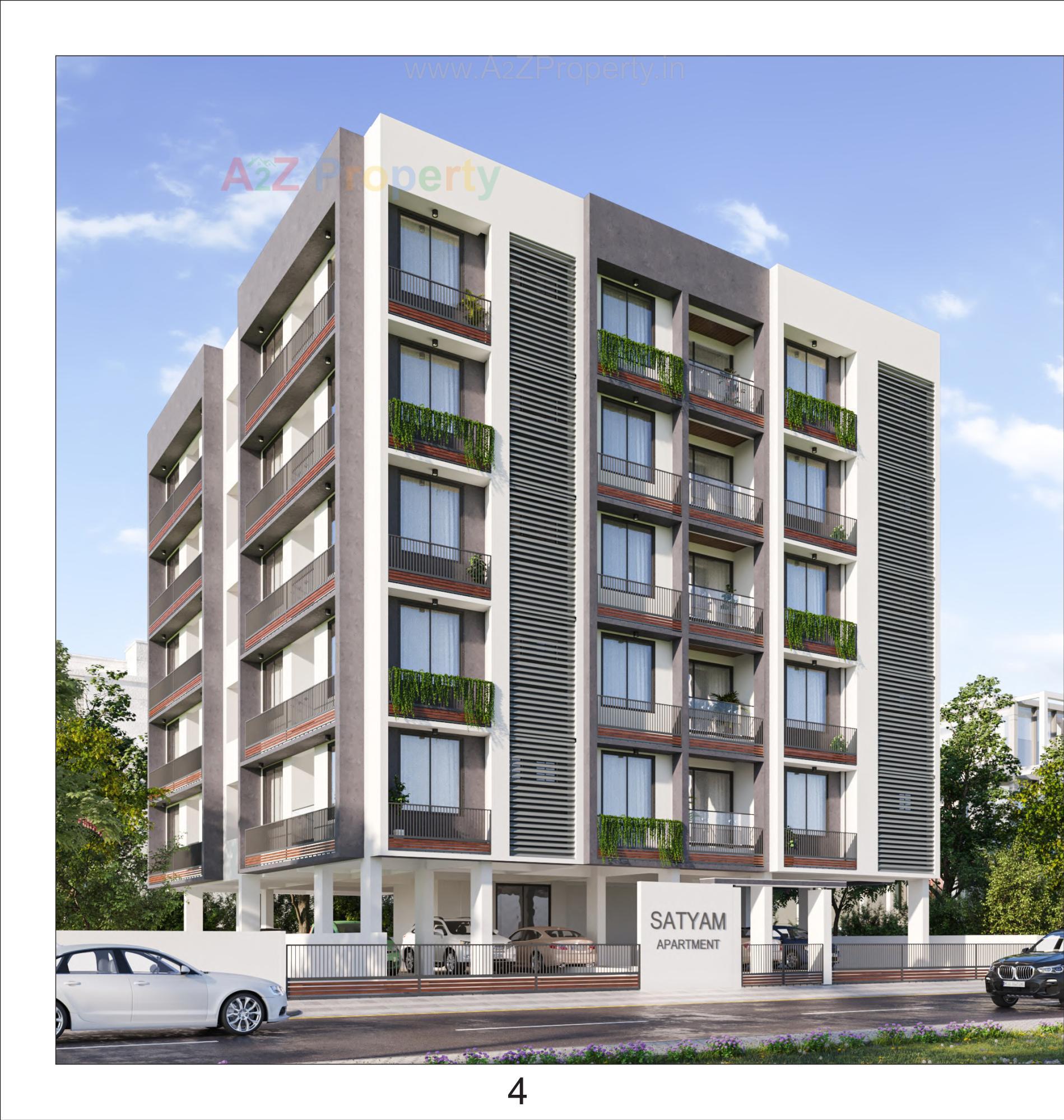 3D Elevation of real estate project Satyam Apartment located at Wadaj, Ahmedabad, Gujarat