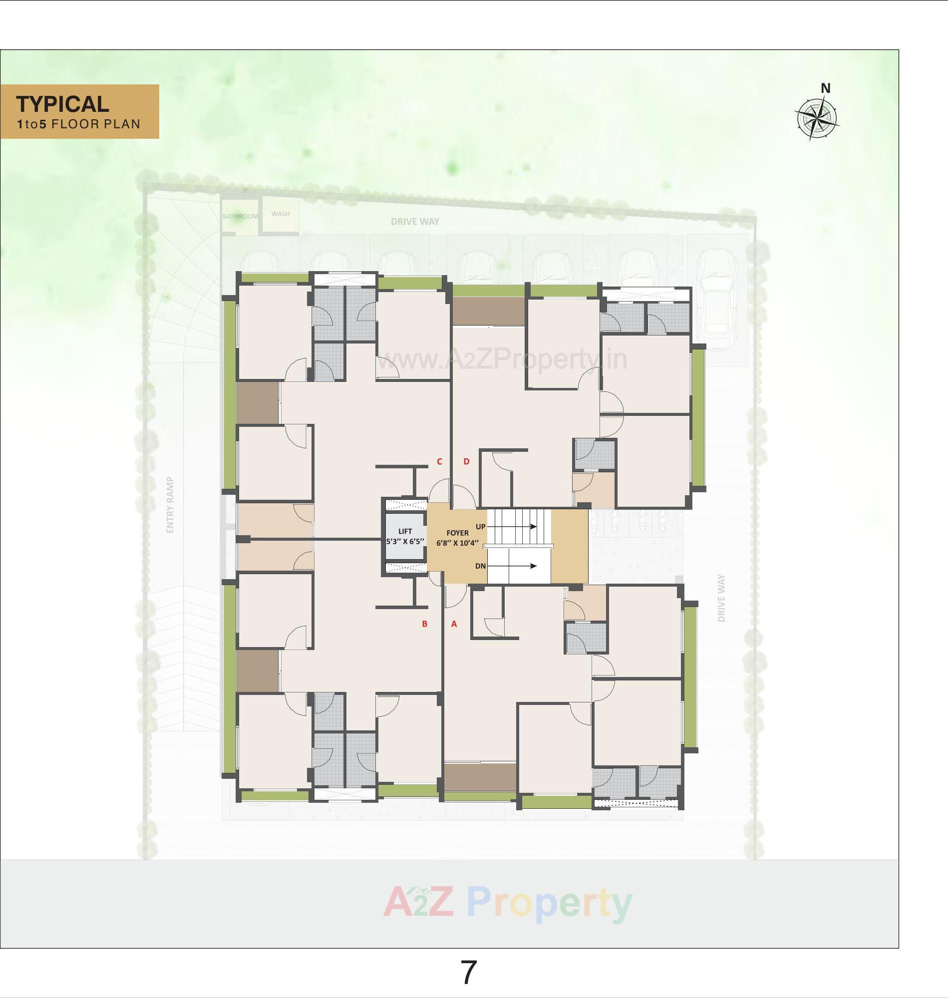 Layout of real estate project Satyam Apartment located at Wadaj, Ahmedabad, Gujarat