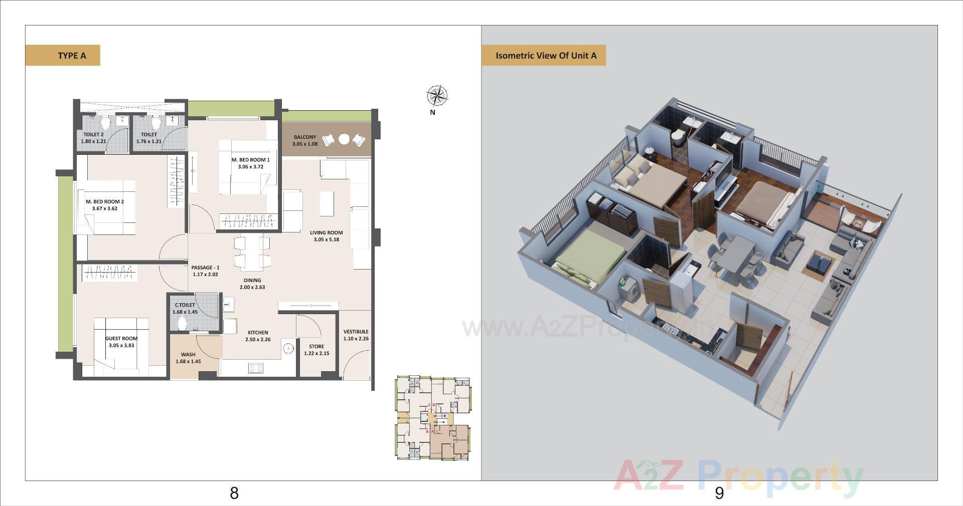 Layout of real estate project Satyam Apartment located at Wadaj, Ahmedabad, Gujarat