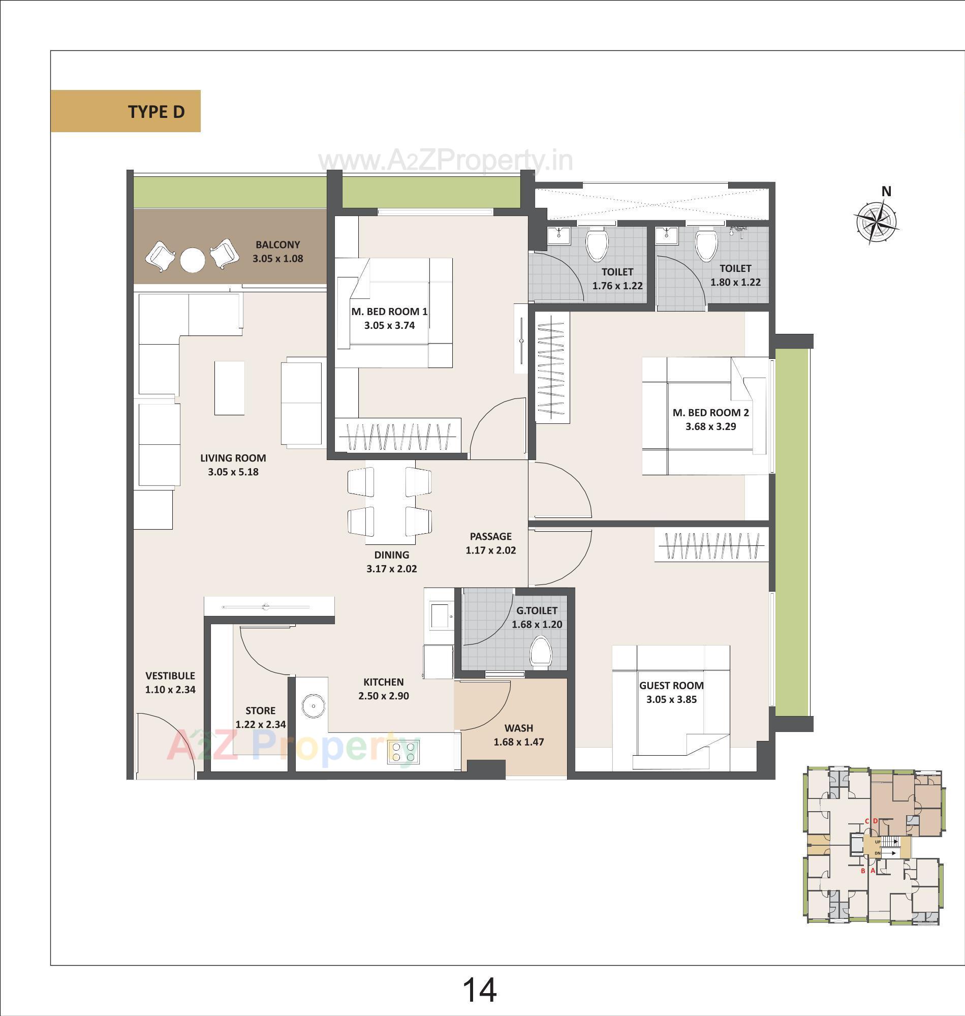 Layout of real estate project Satyam Apartment located at Wadaj, Ahmedabad, Gujarat