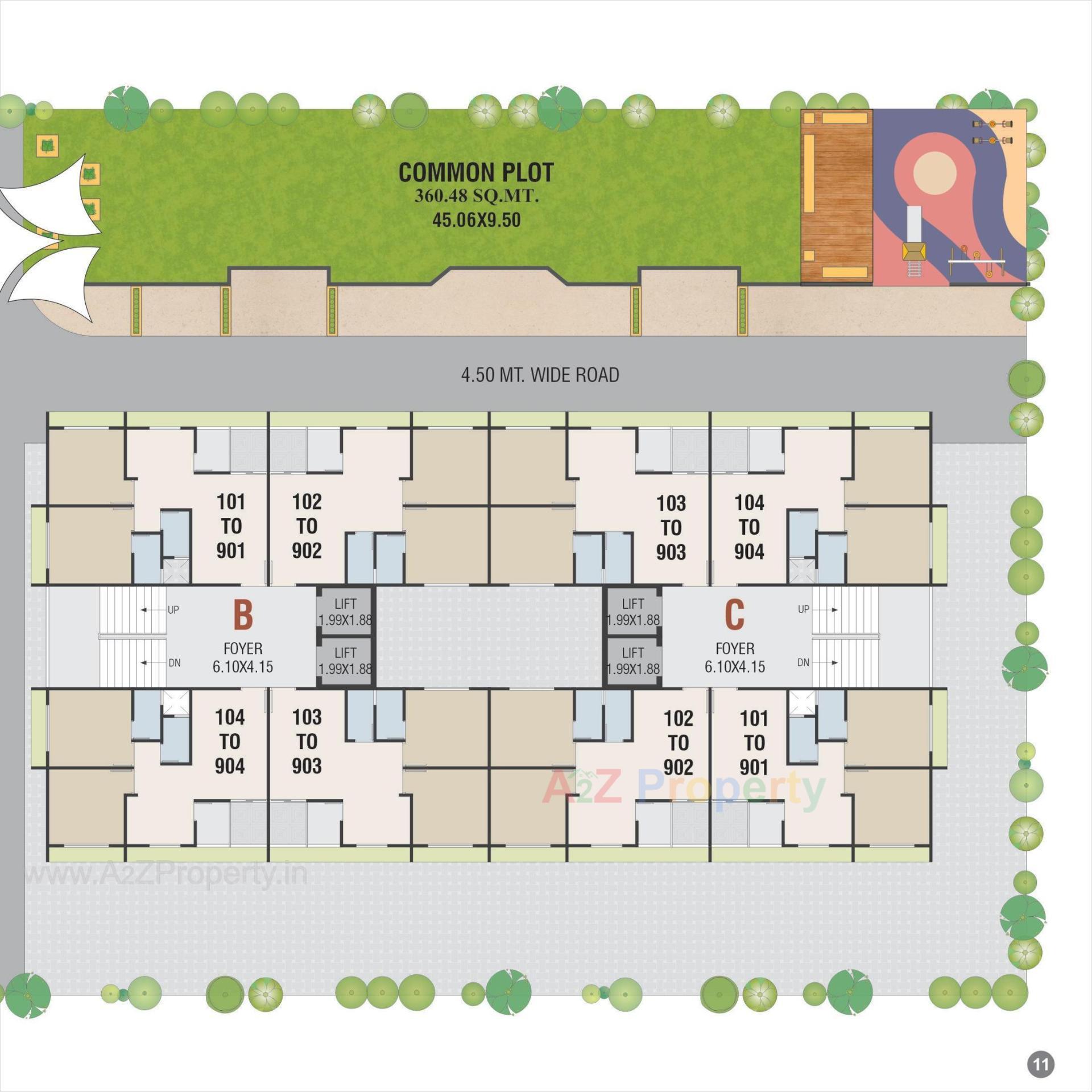 Layout of real estate project Satyam Elegance located at Singarva, Ahmedabad, Gujarat