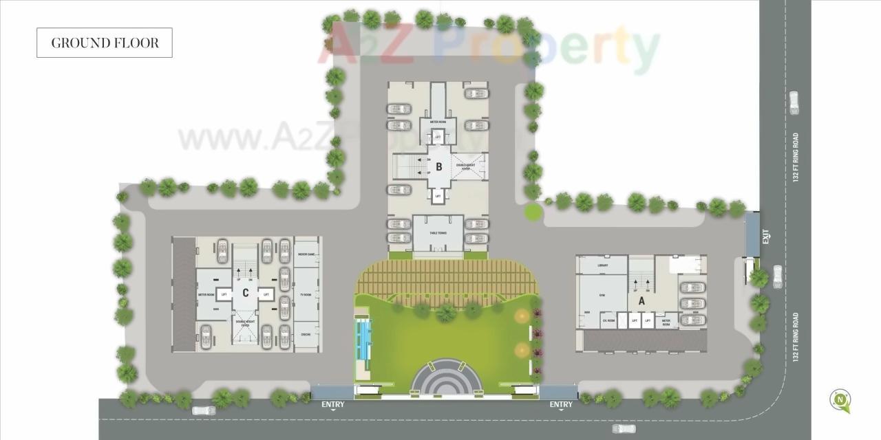 Layout of real estate project Satyam Skyline located at Vadaj, Ahmedabad, Gujarat