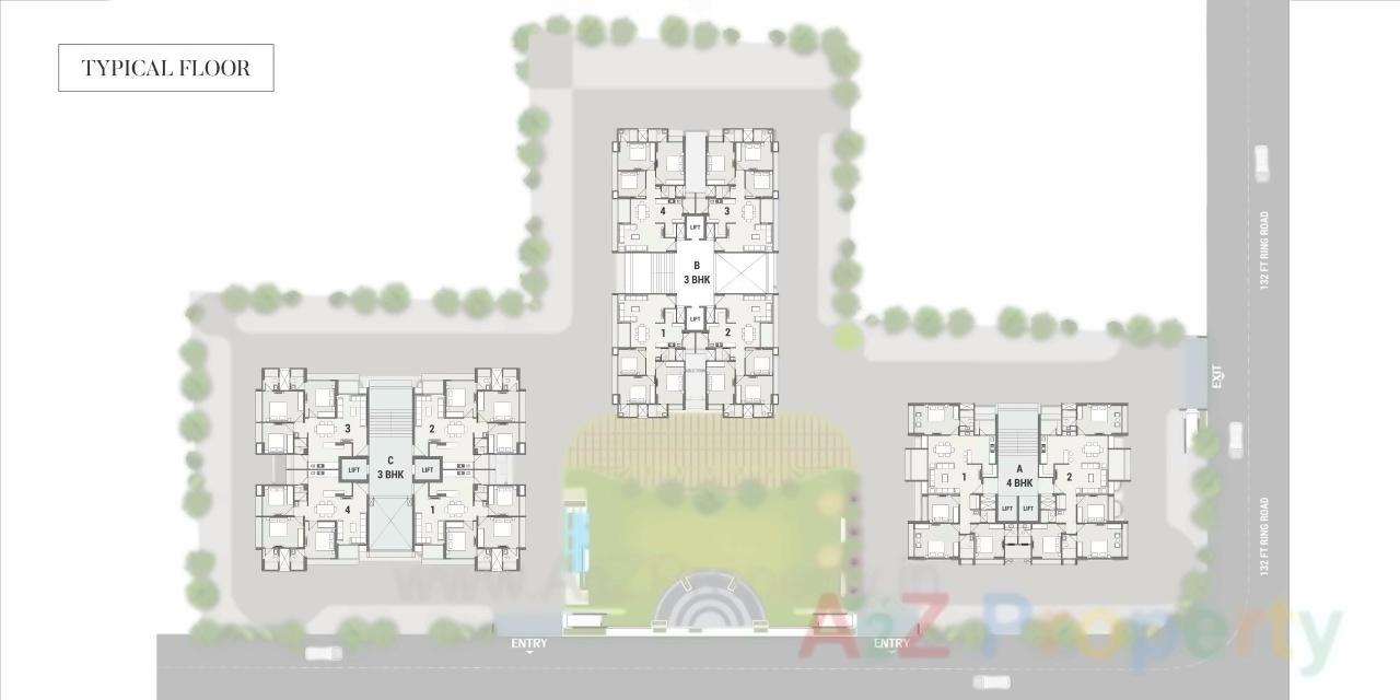 Layout of real estate project Satyam Skyline located at Vadaj, Ahmedabad, Gujarat