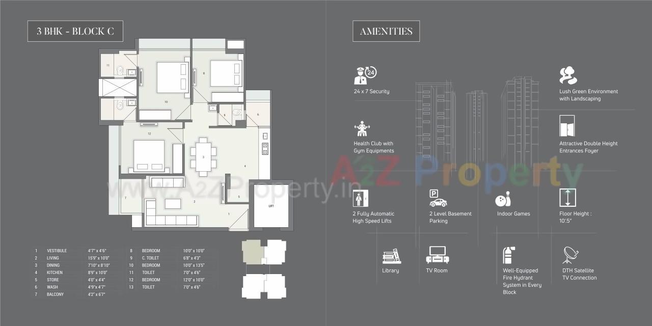 Layout of real estate project Satyam Skyline located at Vadaj, Ahmedabad, Gujarat