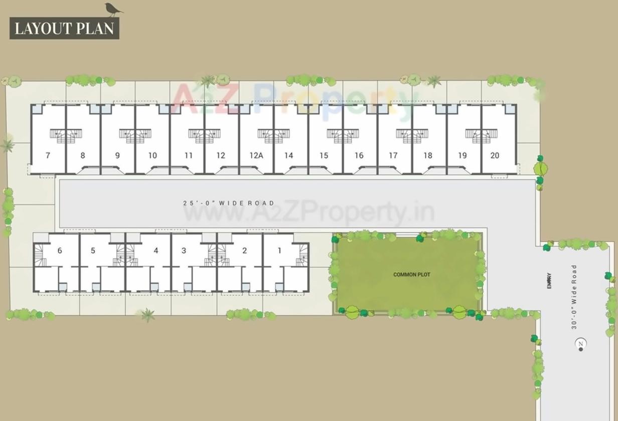 Layout of real estate project Satyam Villa located at Hanspura, Ahmedabad, Gujarat