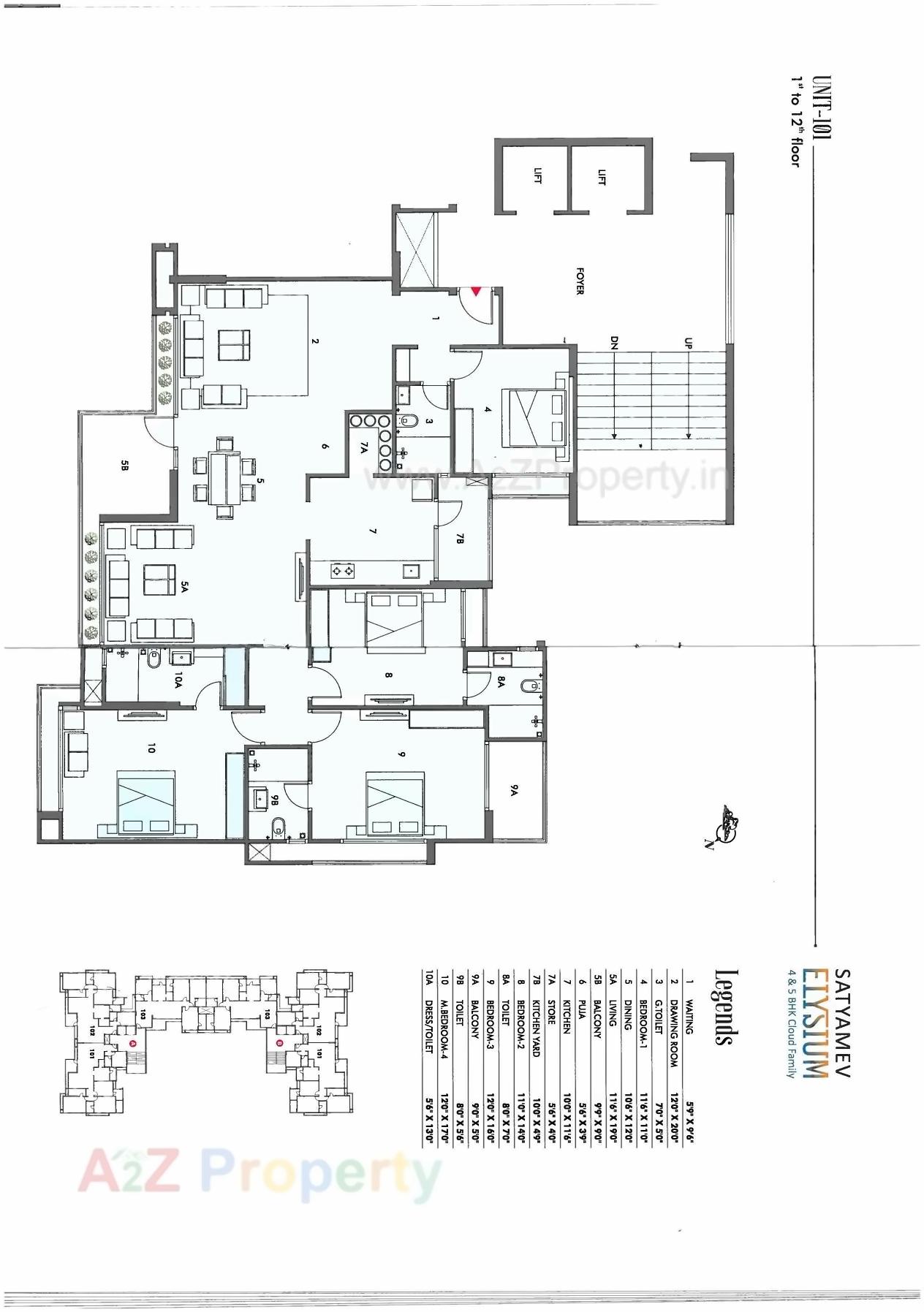 Layout of real estate project Satyamev Elysium located at Sola, Ahmedabad, Gujarat