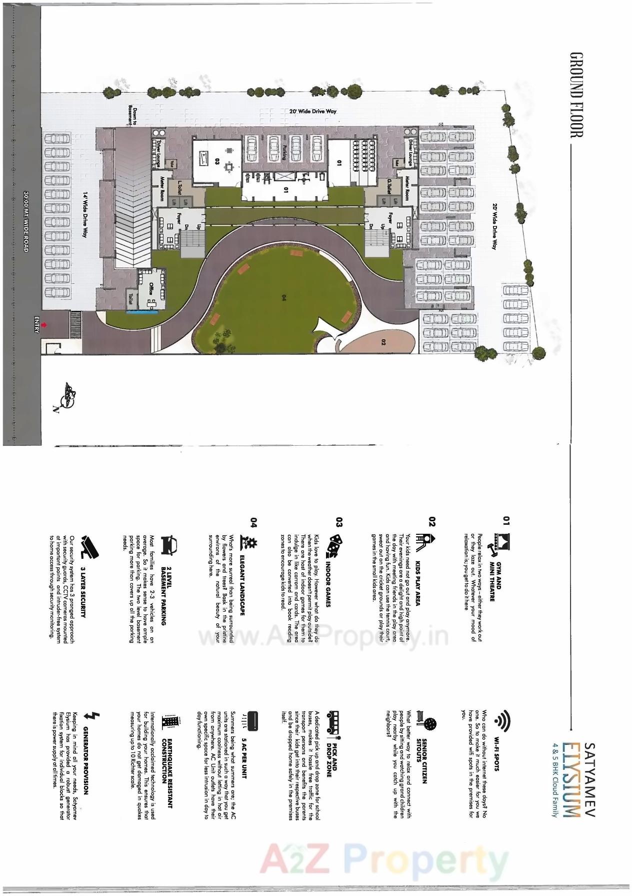 Layout of real estate project Satyamev Elysium located at Sola, Ahmedabad, Gujarat