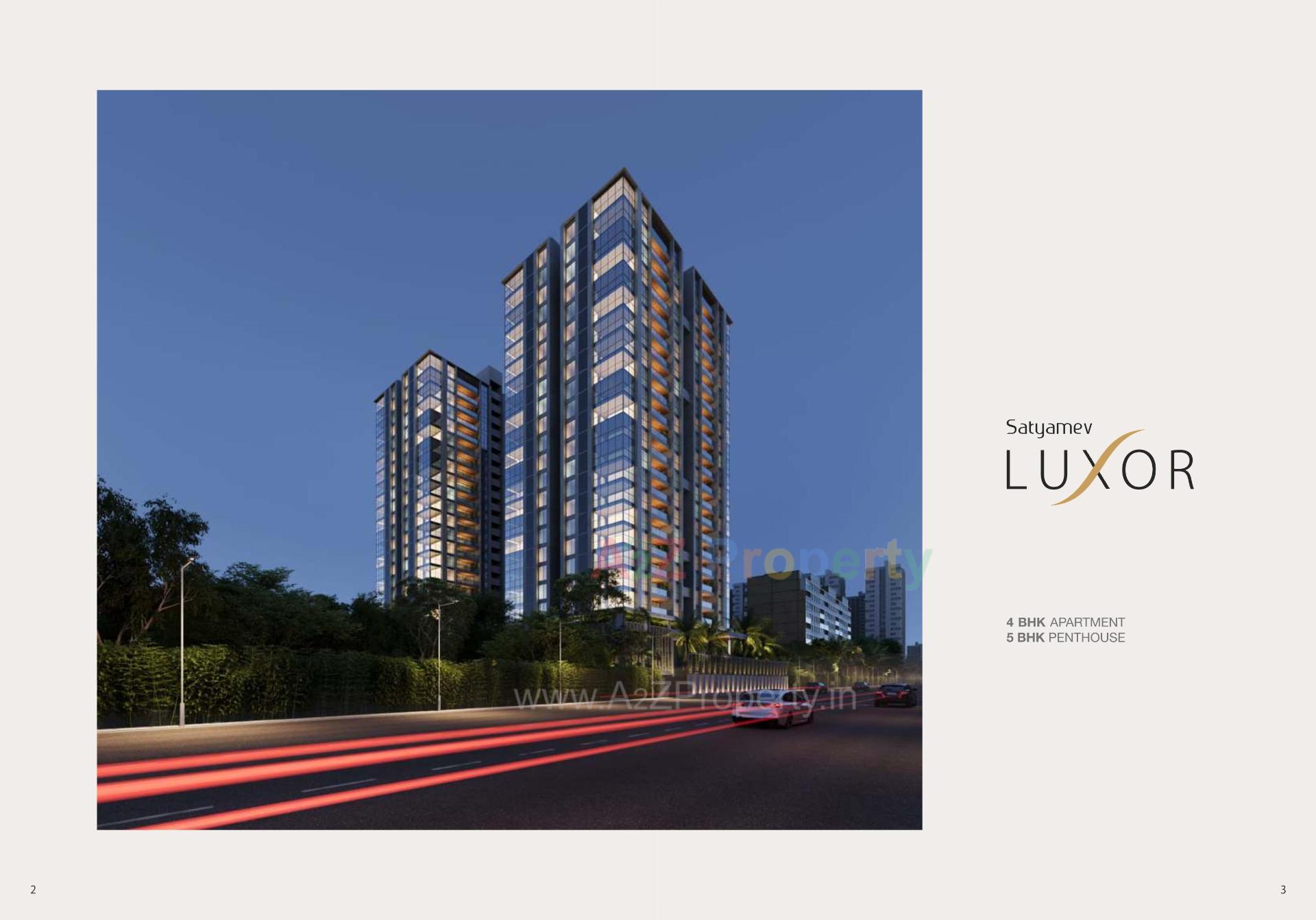 3D Elevation of real estate project Satyamev Luxor located at Ambli, Ahmedabad, Gujarat