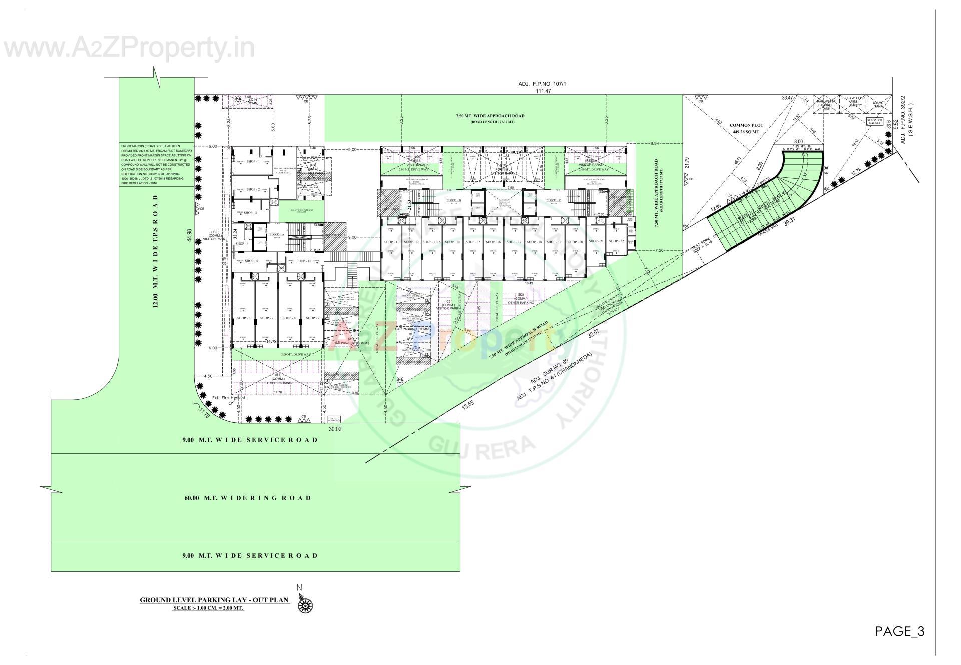 Layout of real estate project Satyamev Royal located at Chandkheda, Ahmedabad, Gujarat