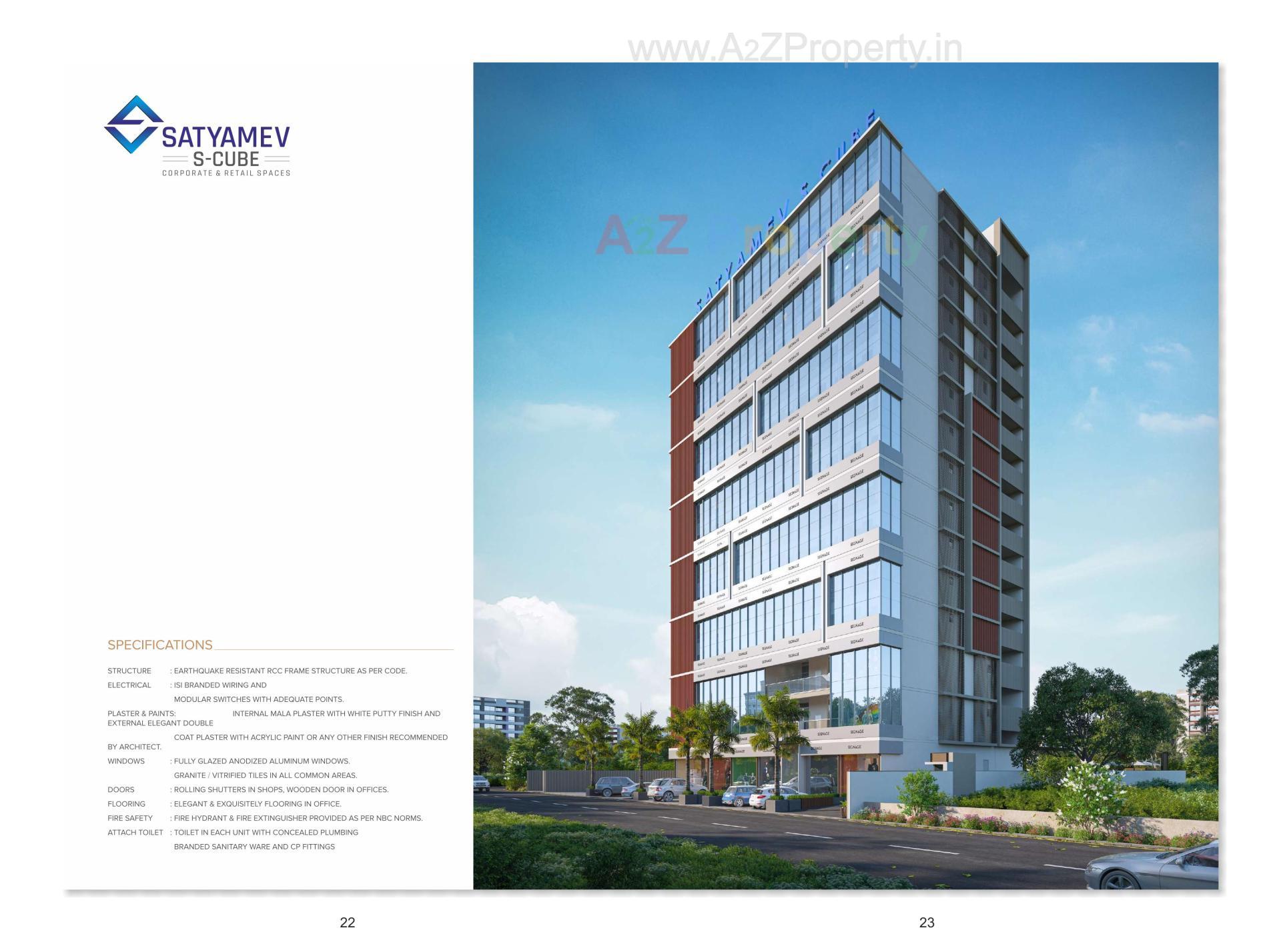 3D Elevation of real estate project Satyamev S Cube located at Ahmedabad, Ahmedabad, Gujarat