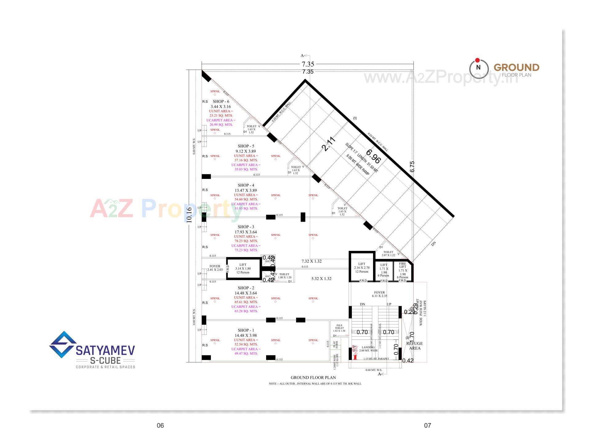 Layout of real estate project Satyamev S Cube located at Ahmedabad, Ahmedabad, Gujarat