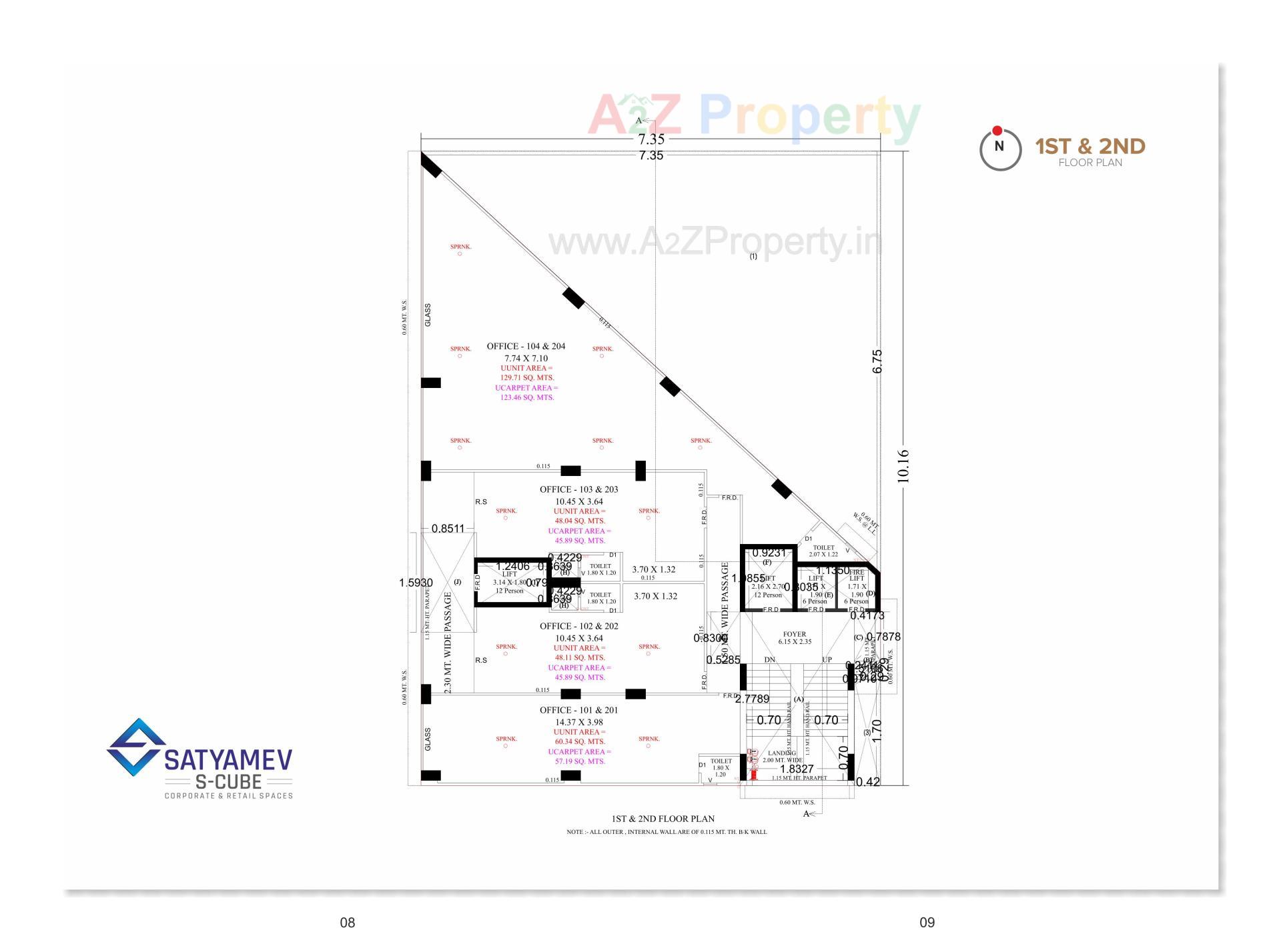 Layout of real estate project Satyamev S Cube located at Ahmedabad, Ahmedabad, Gujarat