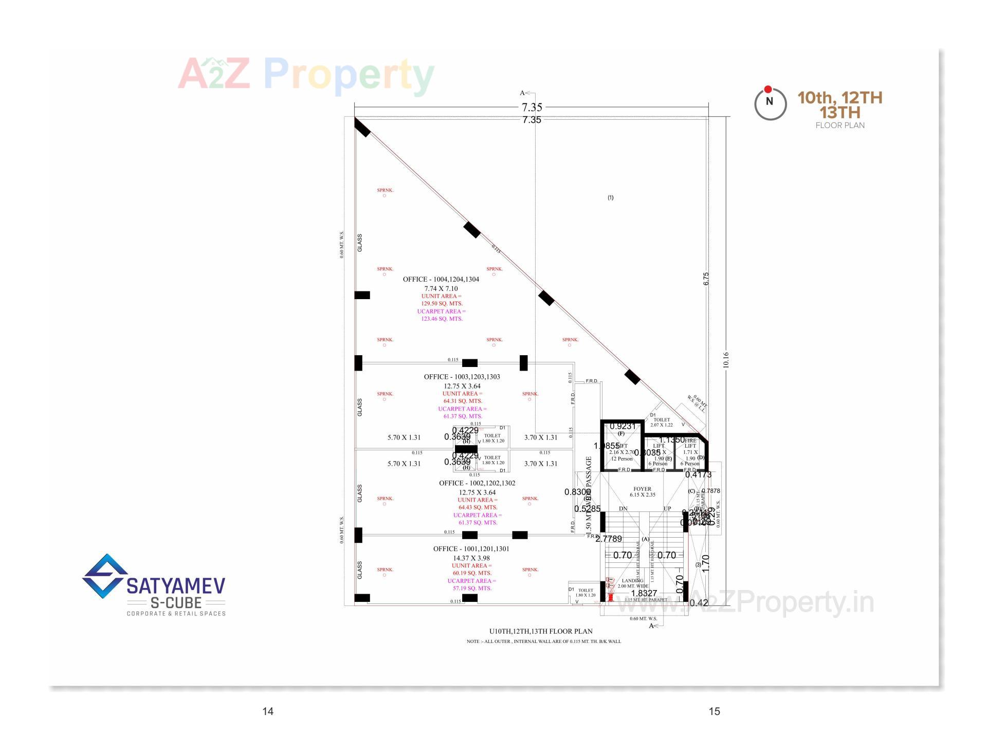 Layout of real estate project Satyamev S Cube located at Ahmedabad, Ahmedabad, Gujarat