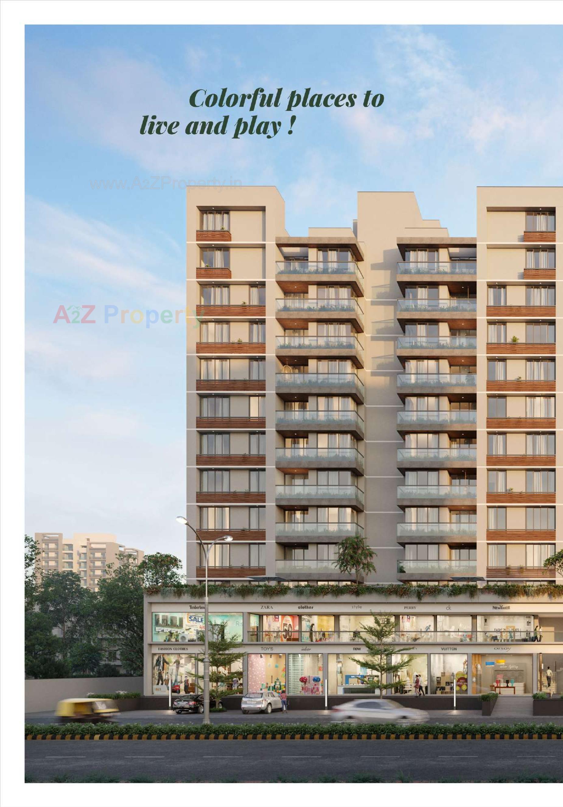 3D Elevation of real estate project Satyamev Serene located at Ahmedabad, Ahmedabad, Gujarat