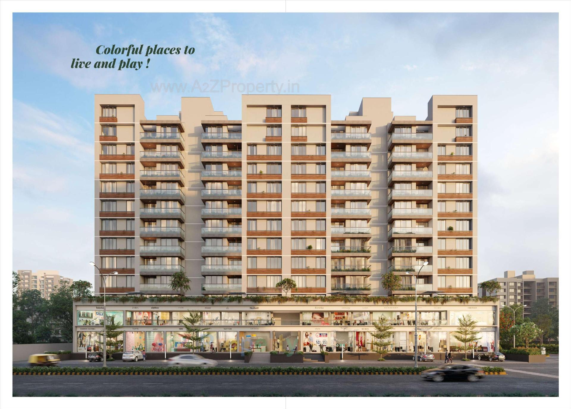 3D Elevation of real estate project Satyamev Serene located at Ahmedabad, Ahmedabad, Gujarat