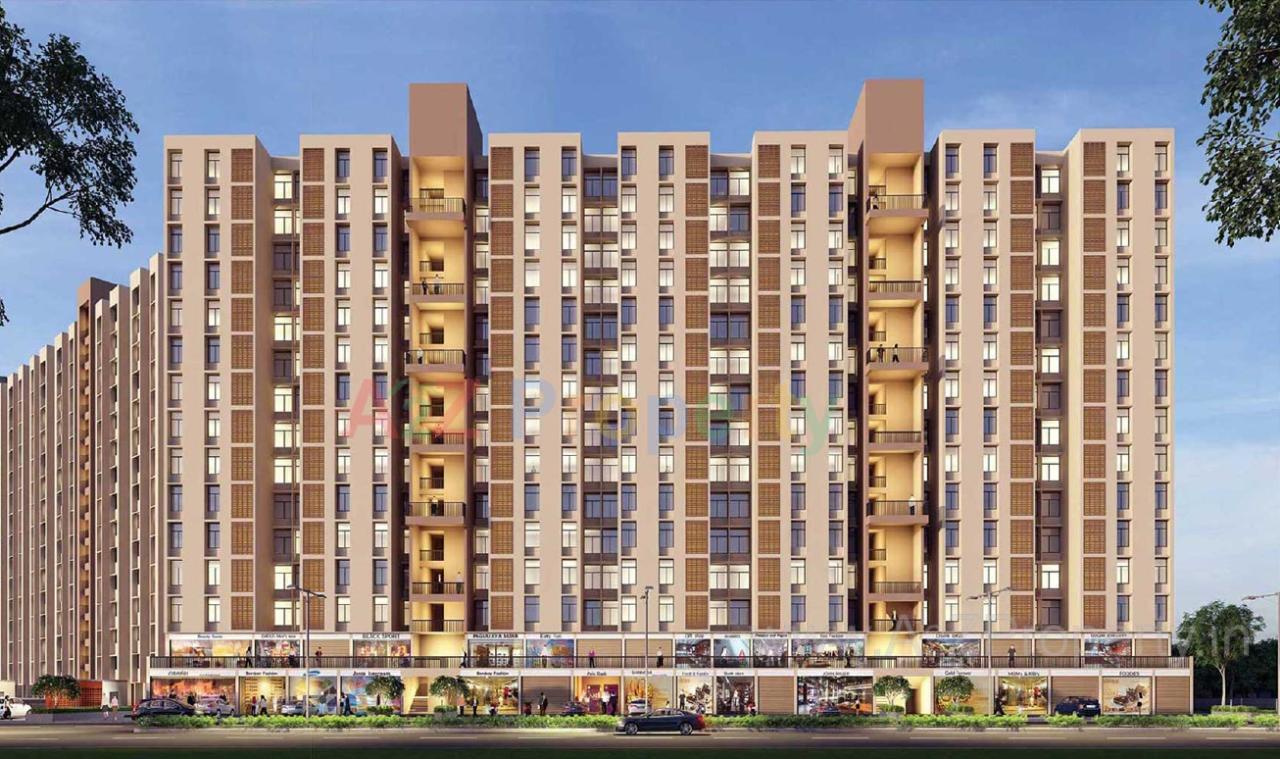 3D Elevation of real estate project Saujanya Apartments located at City, Ahmedabad, Gujarat