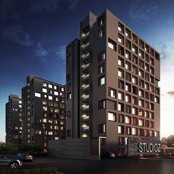 1_bhk_apartment_gota_studioz_elevation of real estate project Savvy Studioz located at Jagatpur, Ahmedabad, Gujarat