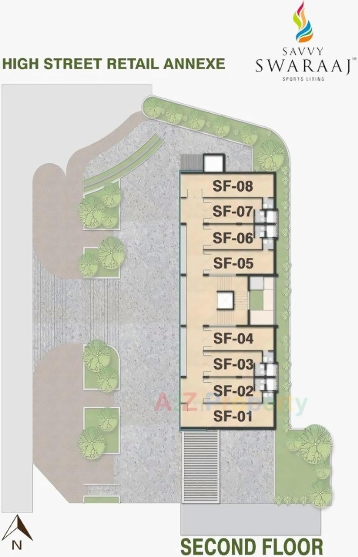 Layout of real estate project Savvy Swaraaj High Street Retail Annexe located at Jagatpur, Ahmedabad, Gujarat