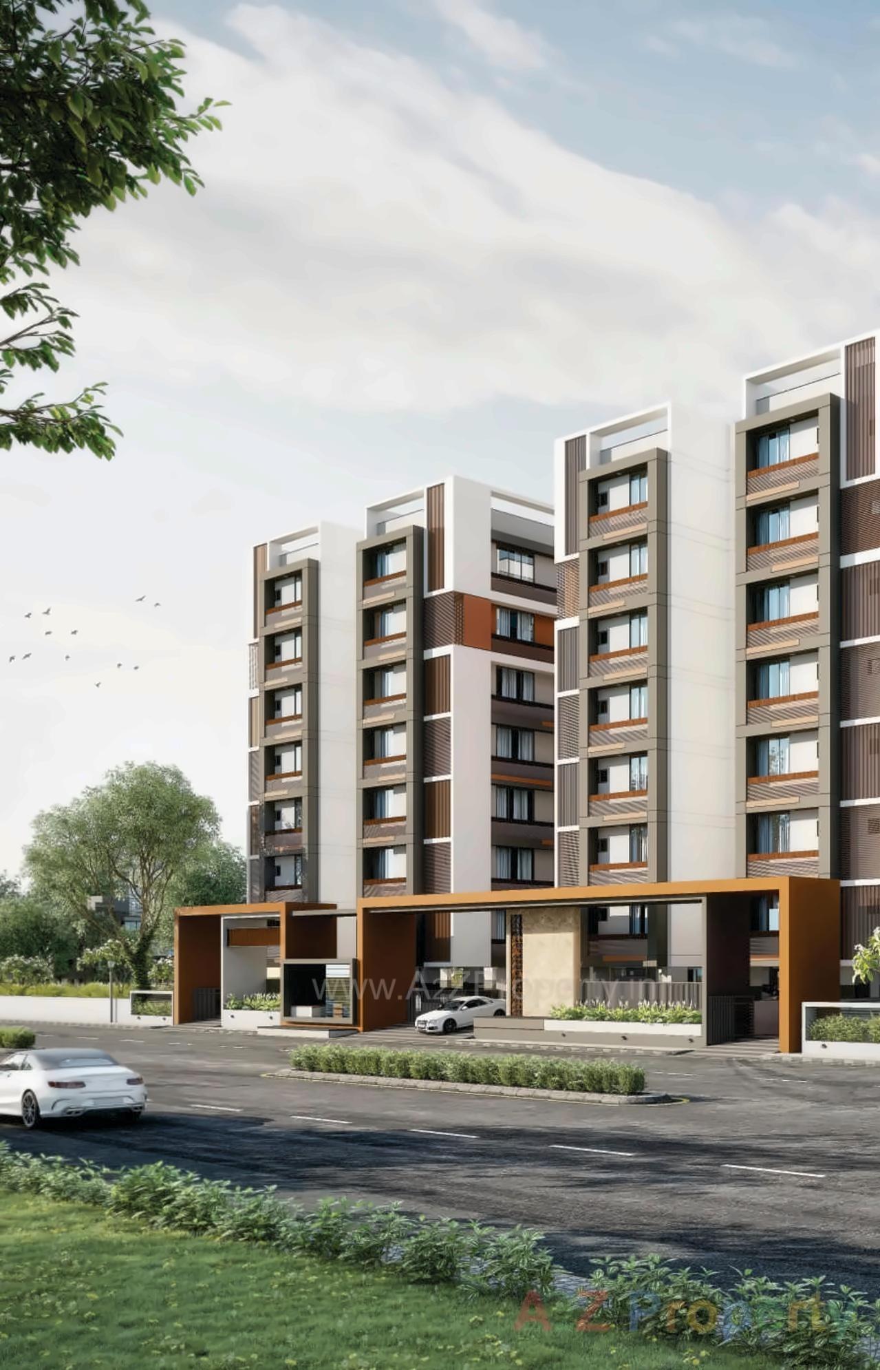 3D Elevation of real estate project Sawera Sanidhya located at Ahmedabad, Ahmedabad, Gujarat