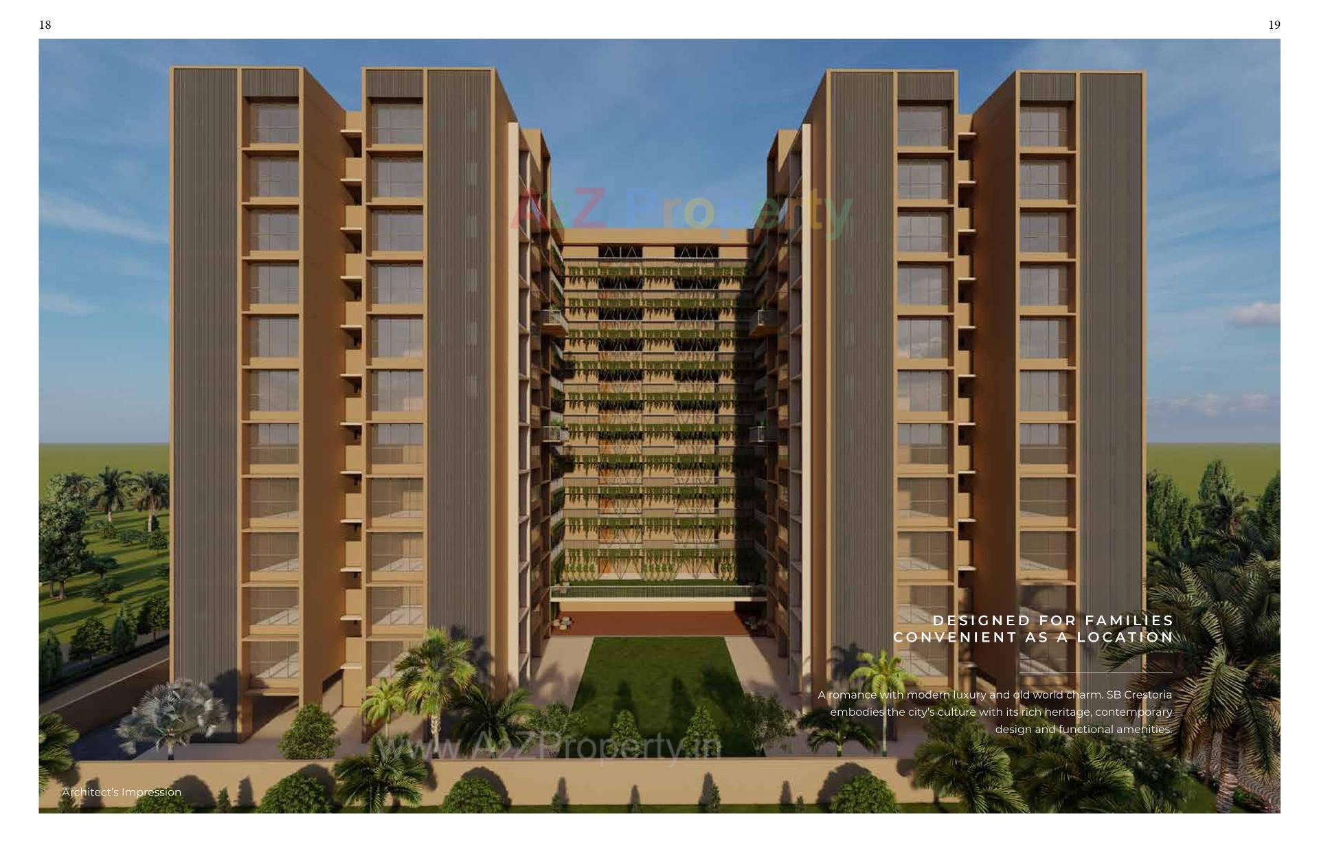 3D Elevation of real estate project Sb Crestoria located at Chiloda  (naroda), Ahmedabad, Gujarat