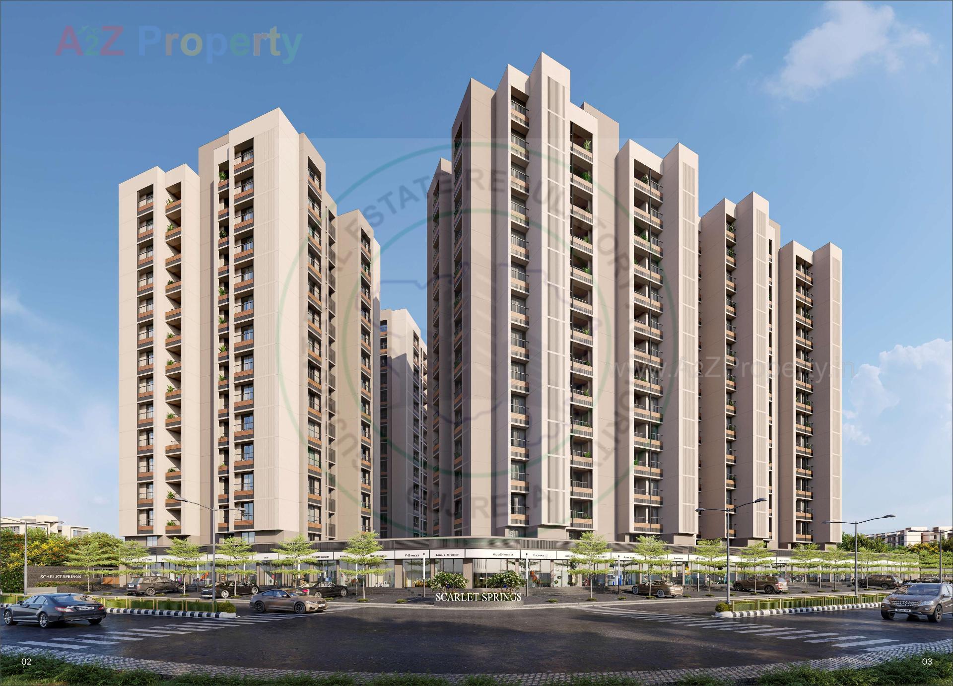 3D Elevation of real estate project Scarlet Springs located at Kali, Ahmedabad, Gujarat