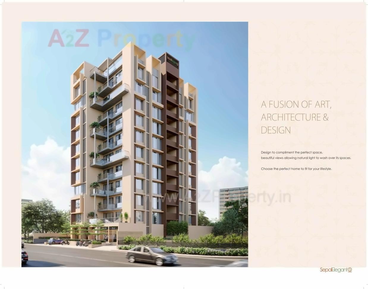 3D Elevation of real estate project Sepal Elegant located at Koteshwar, Ahmedabad, Gujarat