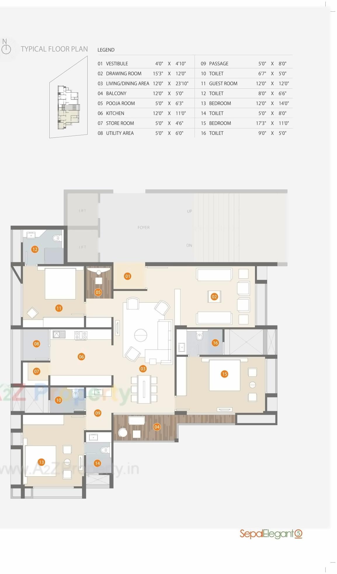 Layout of real estate project Sepal Elegant located at Koteshwar, Ahmedabad, Gujarat