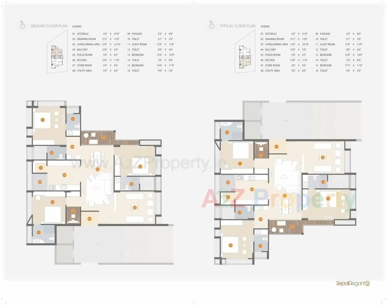 Layout of real estate project Sepal Elegant located at Koteshwar, Ahmedabad, Gujarat