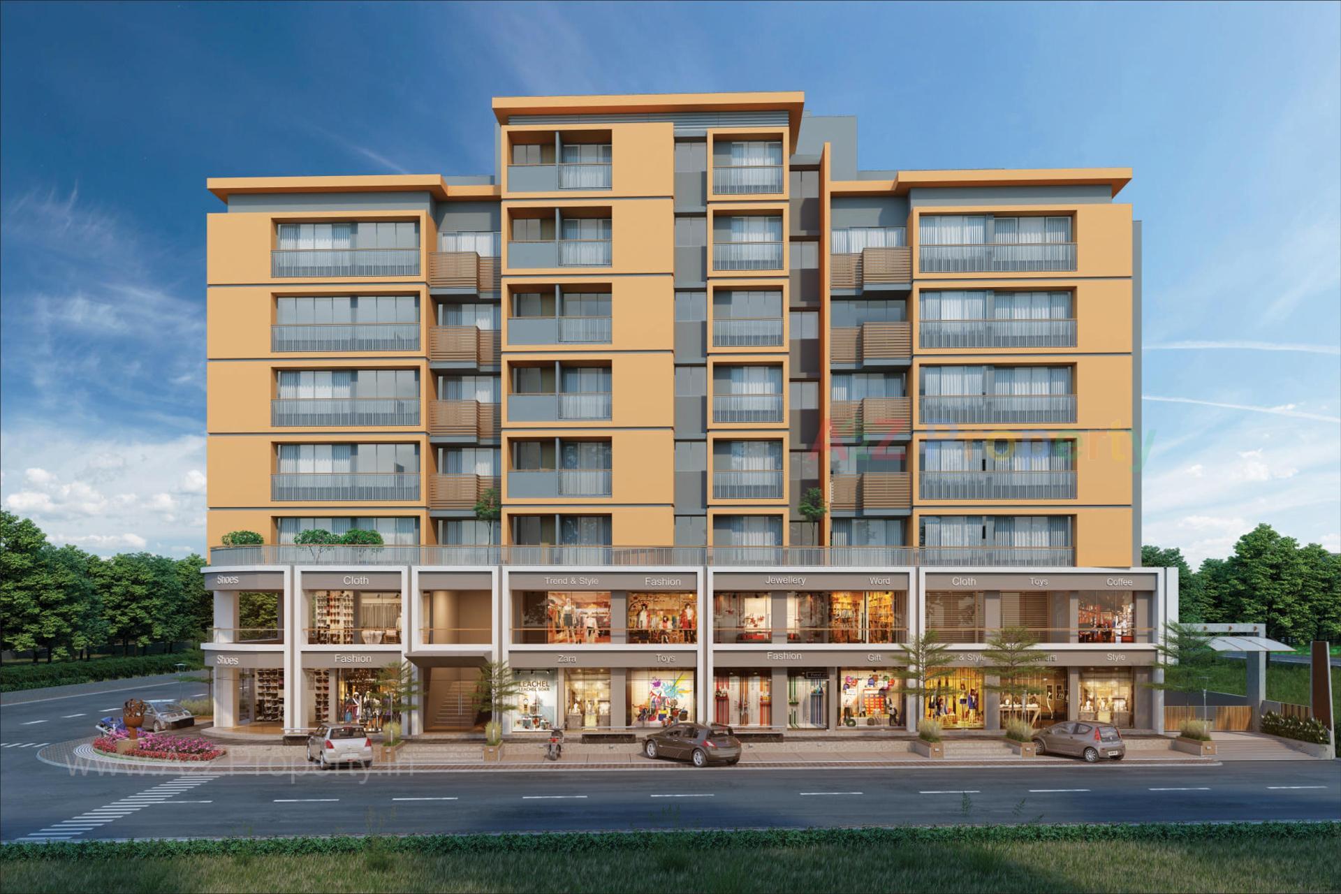 3D Elevation of real estate project Serene located at Chandlodiya, Ahmedabad, Gujarat