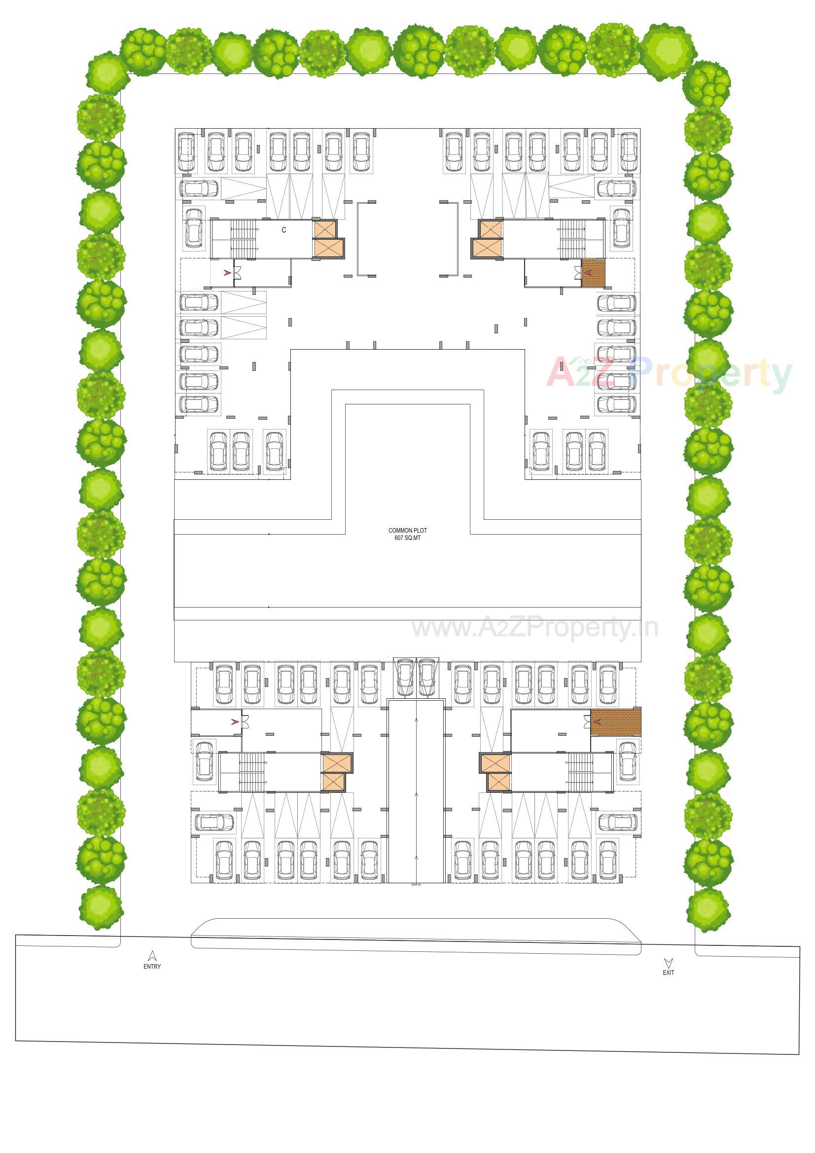 Layout of real estate project Serene Elegancy located at Ambli, Ahmedabad, Gujarat