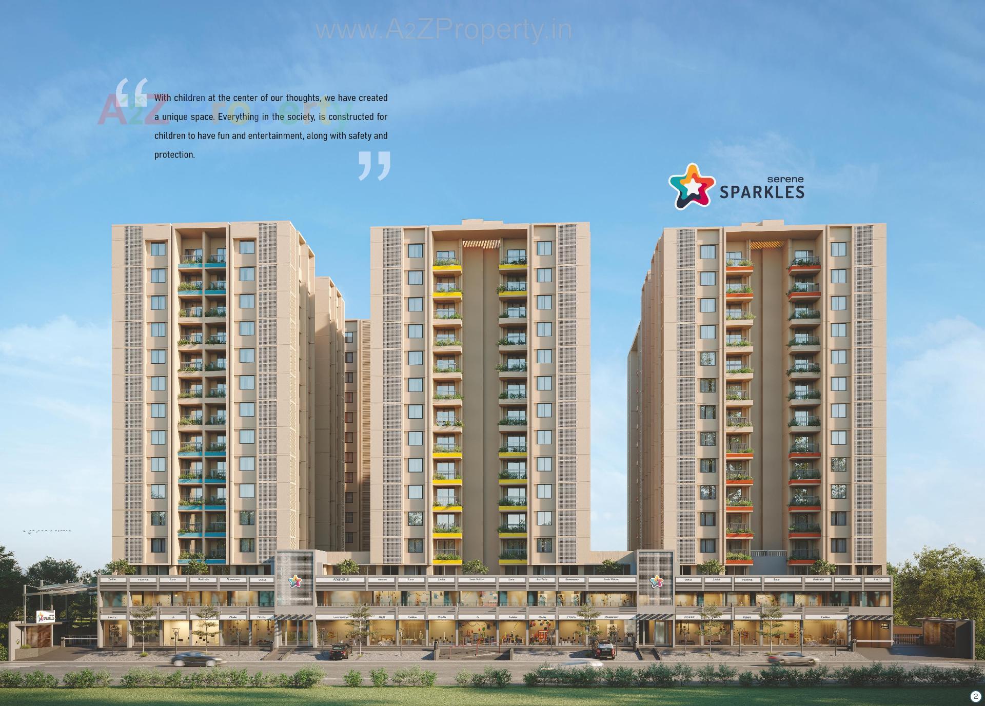3D Elevation of real estate project Serene Sparkles located at Ghuma, Ahmedabad, Gujarat
