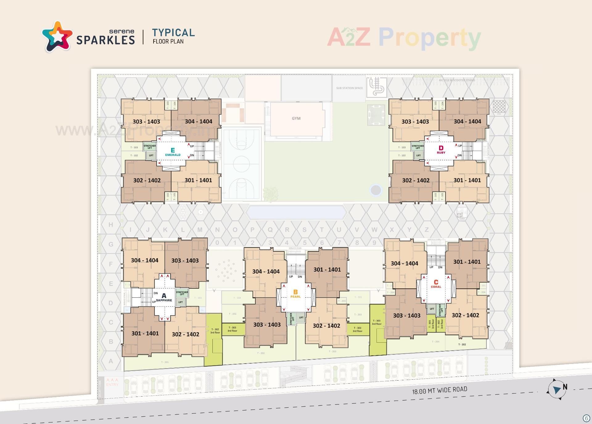 Layout of real estate project Serene Sparkles located at Ghuma, Ahmedabad, Gujarat