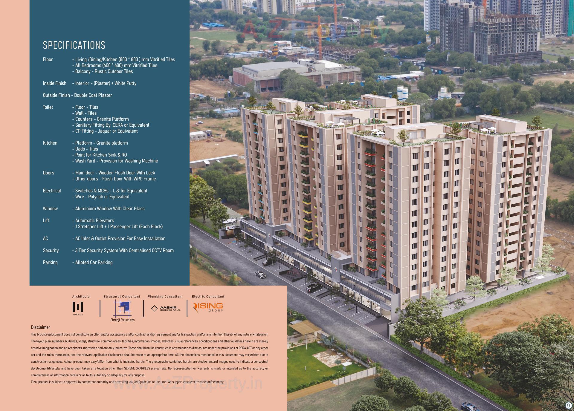 3D Elevation of real estate project Serene Sparkles located at Ghuma, Ahmedabad, Gujarat