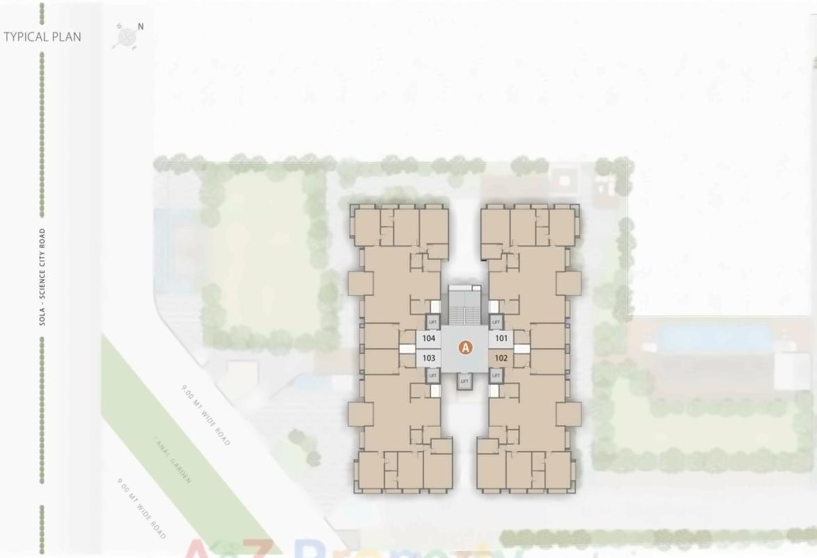 Layout of real estate project Serenity Lavish located at Sola, Ahmedabad, Gujarat