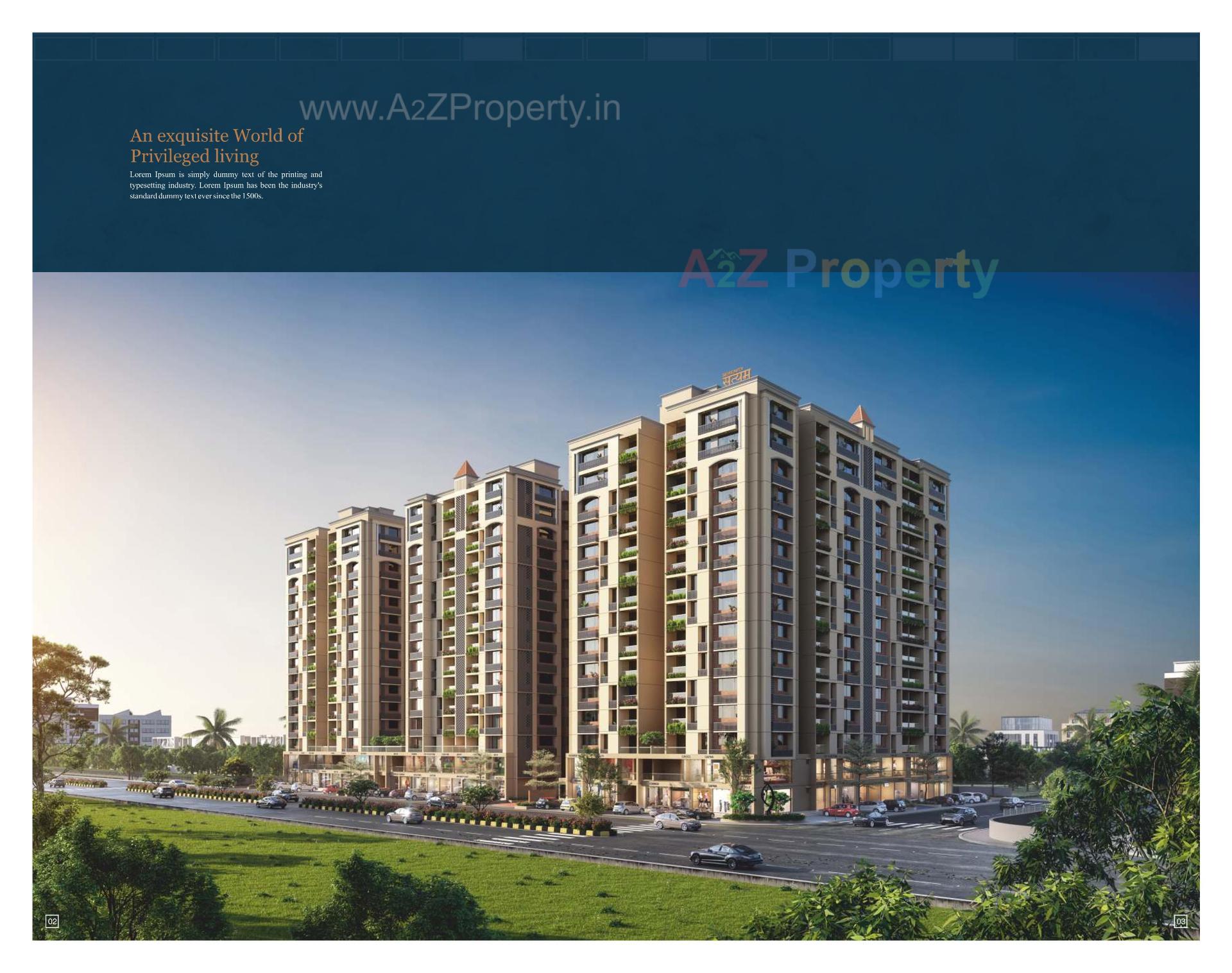 3D Elevation of real estate project Serenity Satyam located at Ghuma, Ahmedabad, Gujarat
