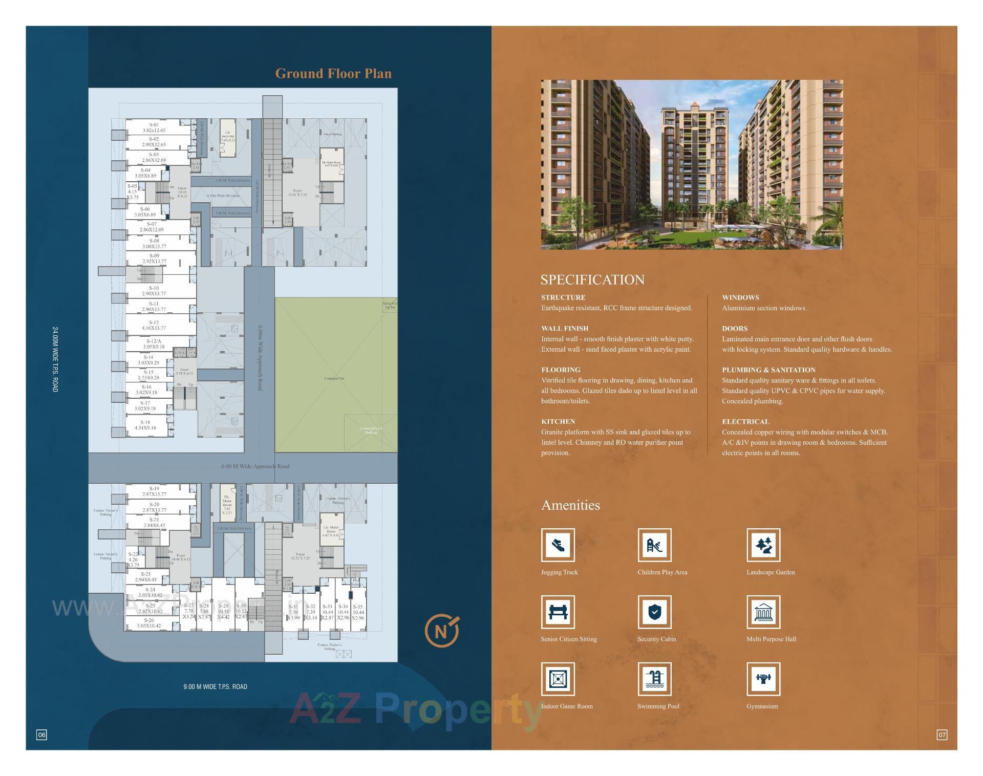 Layout of real estate project Serenity Satyam located at Ghuma, Ahmedabad, Gujarat