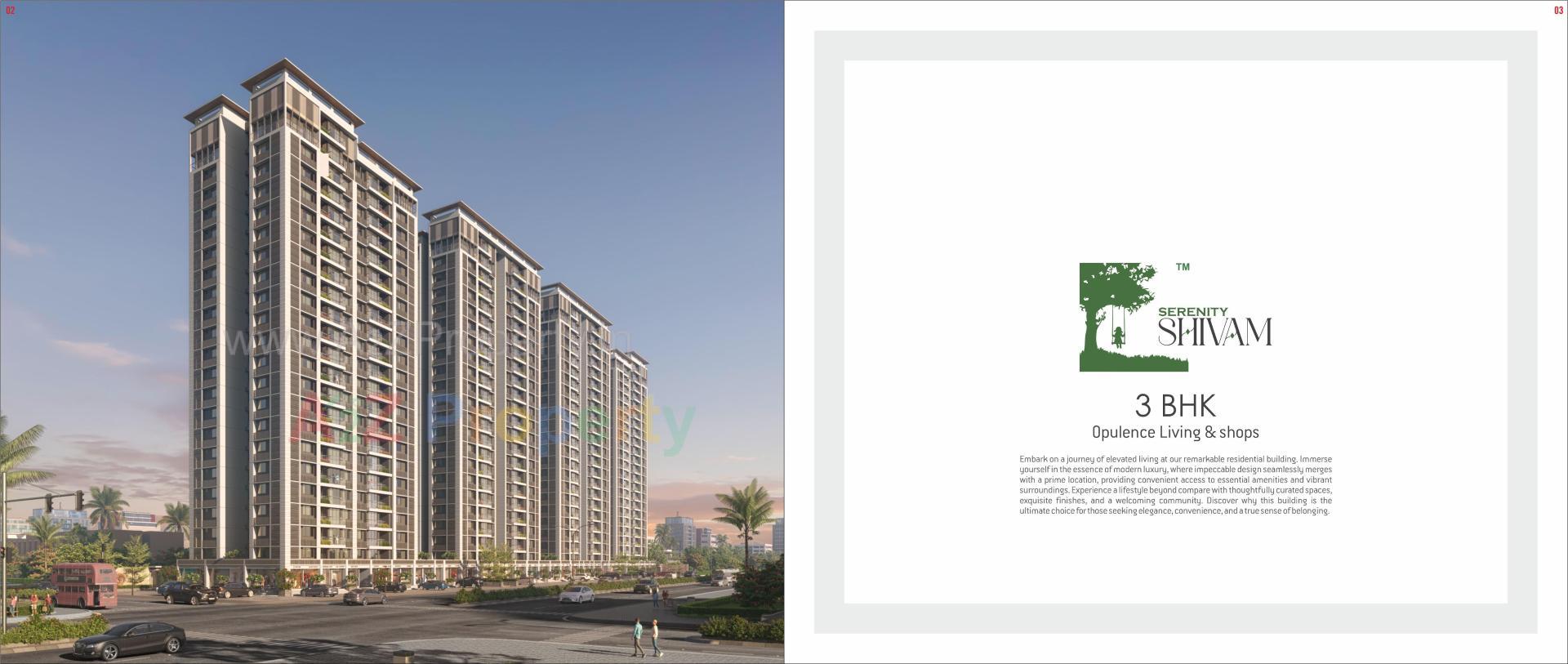 3D Elevation of real estate project Serenity Shivam located at Ghuma, Ahmedabad, Gujarat