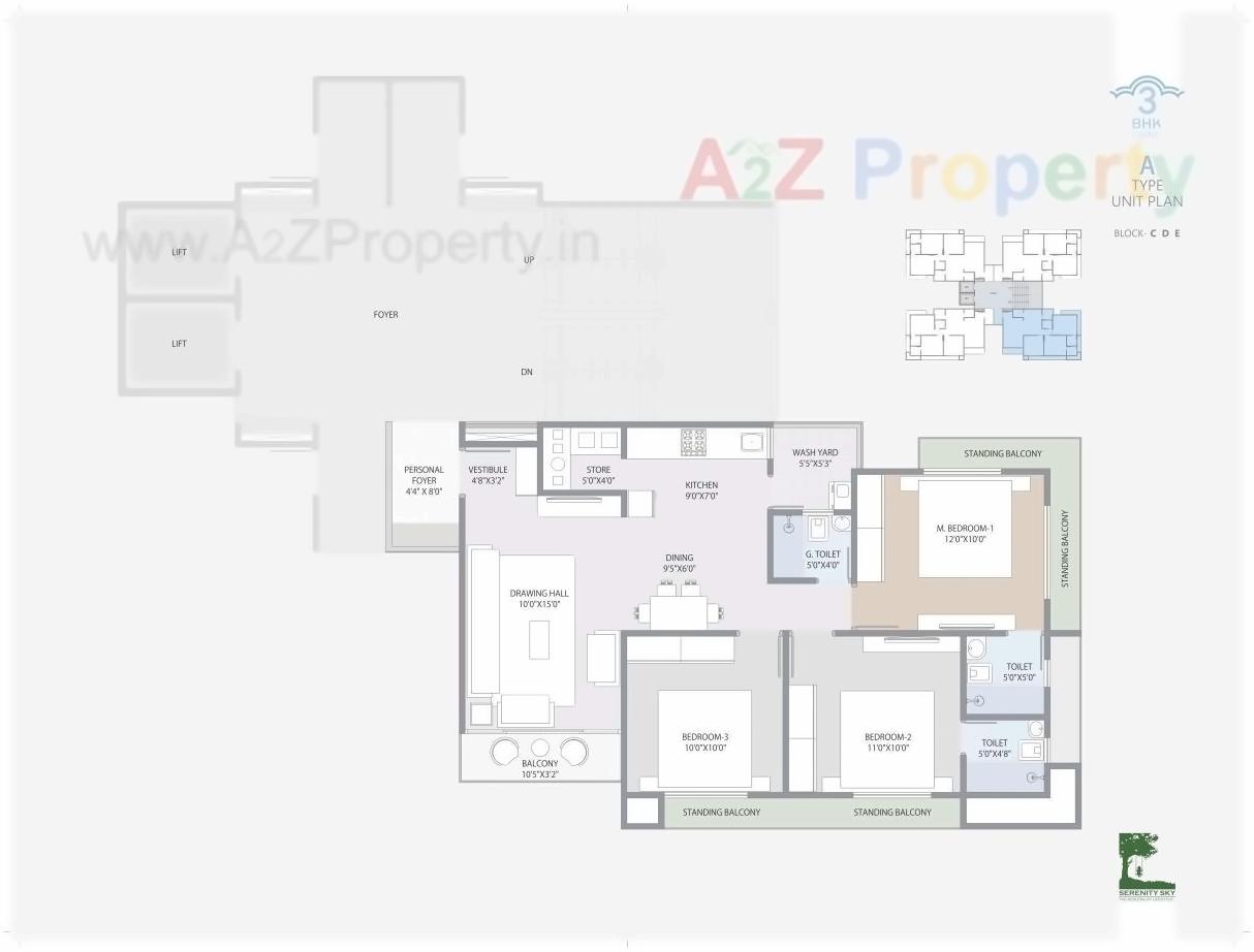 Layout of real estate project Serenity Sky located at Bopal, Ahmedabad, Gujarat