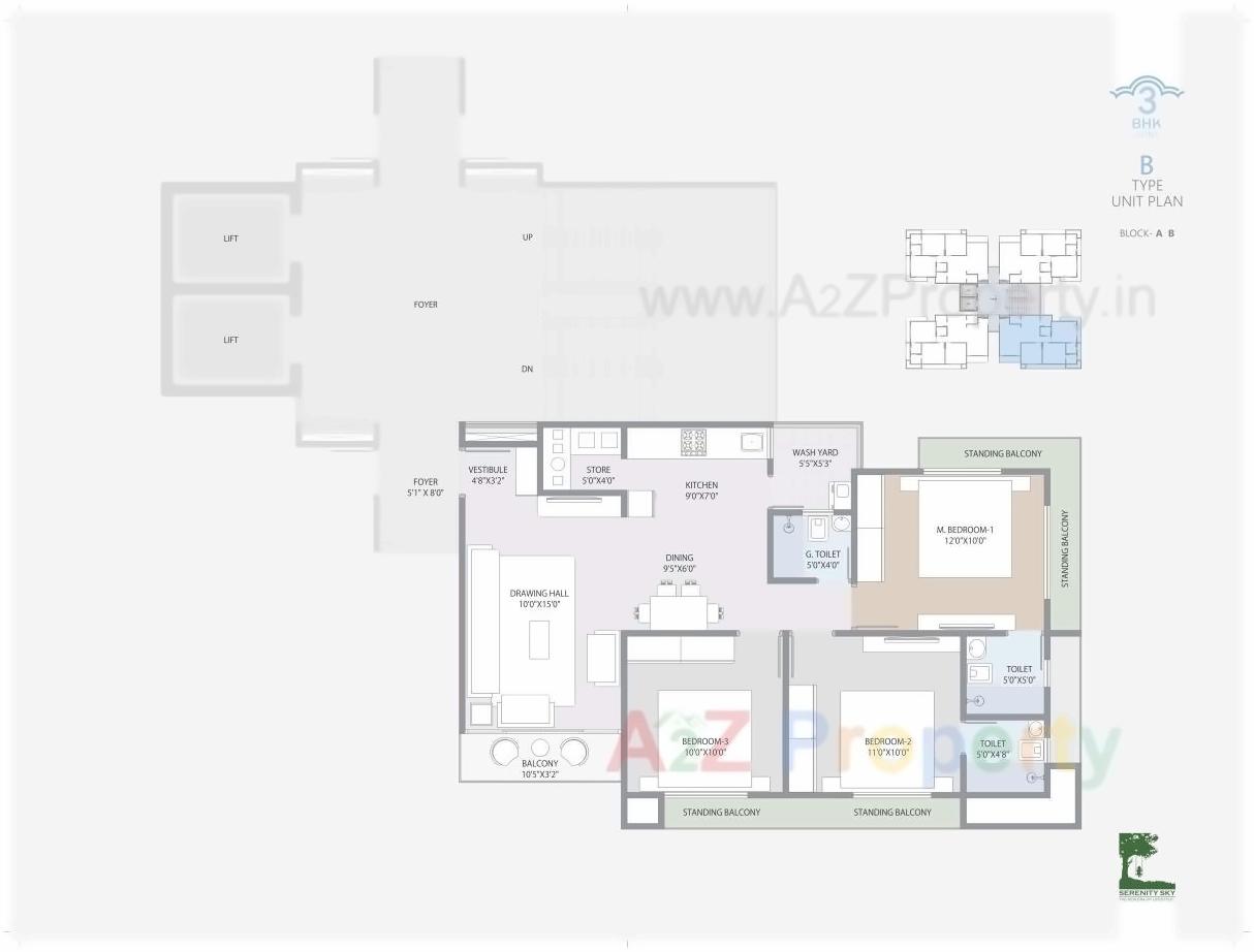 Layout of real estate project Serenity Sky located at Bopal, Ahmedabad, Gujarat