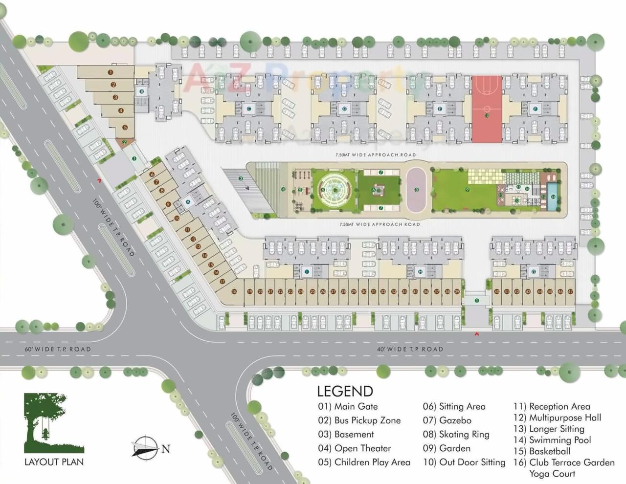 Layout of real estate project Serenity Space located at Gota, Ahmedabad, Gujarat