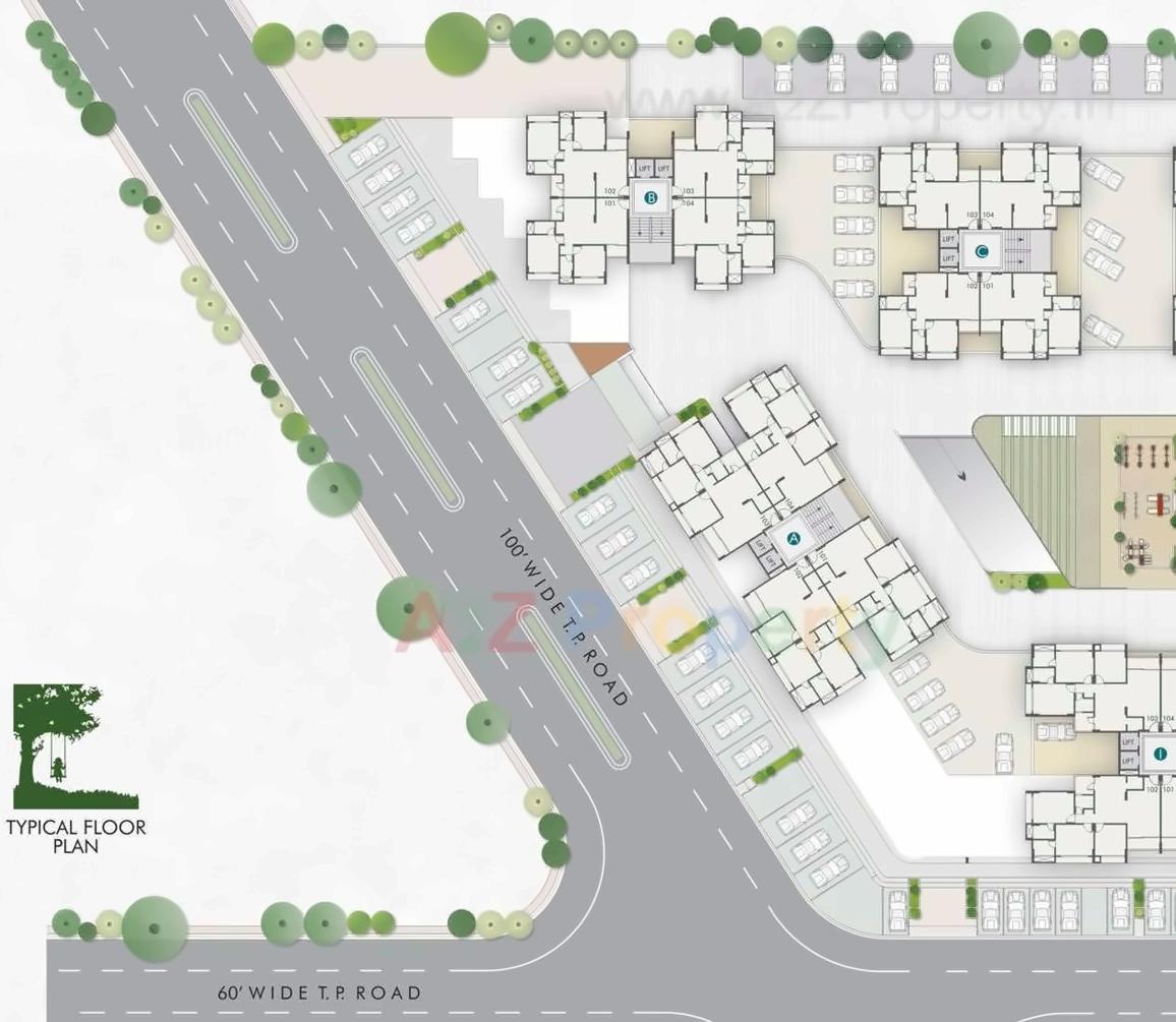 Layout of real estate project Serenity Space located at Gota, Ahmedabad, Gujarat