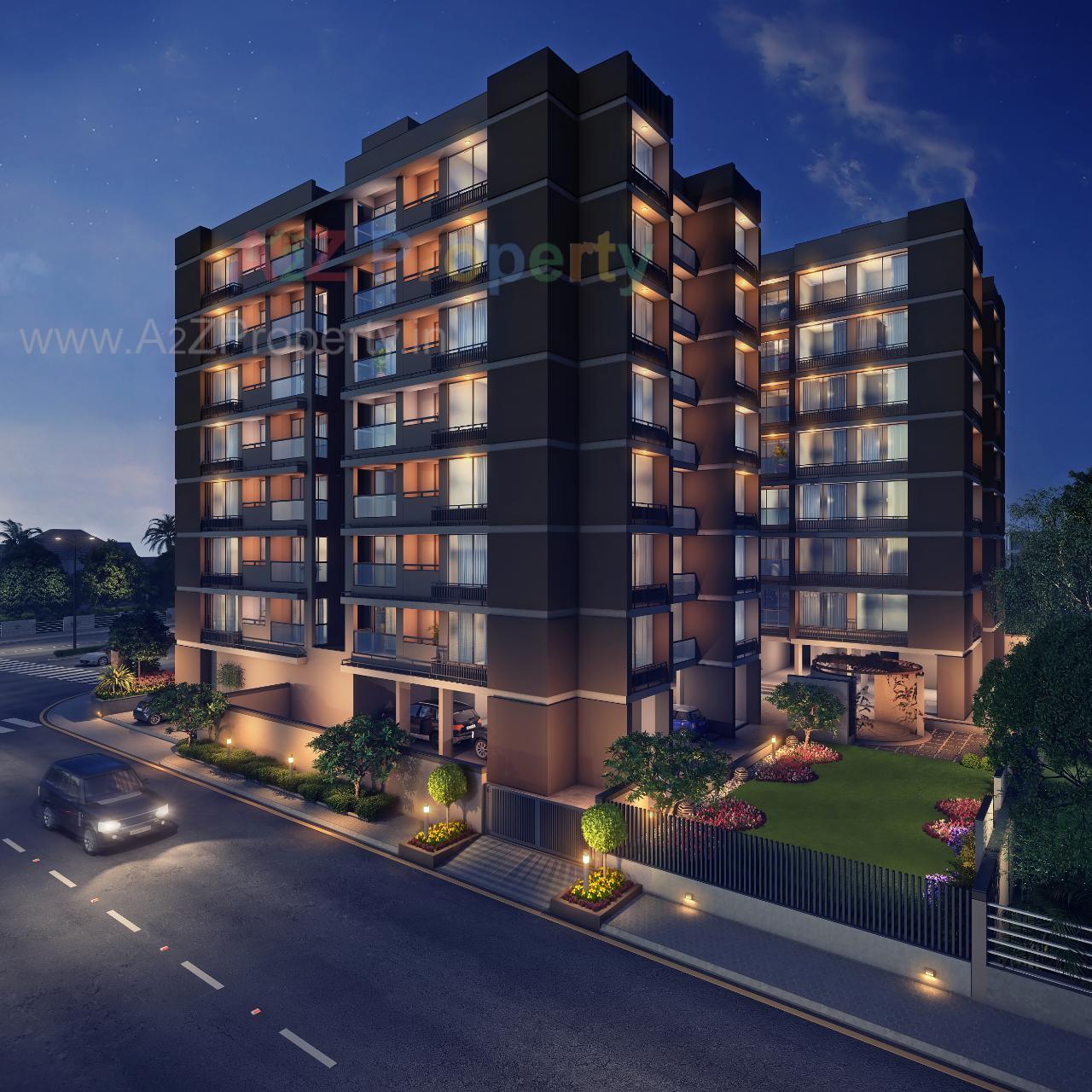 3D Elevation of real estate project Sereno Sparkles located at Shilaj, Ahmedabad, Gujarat