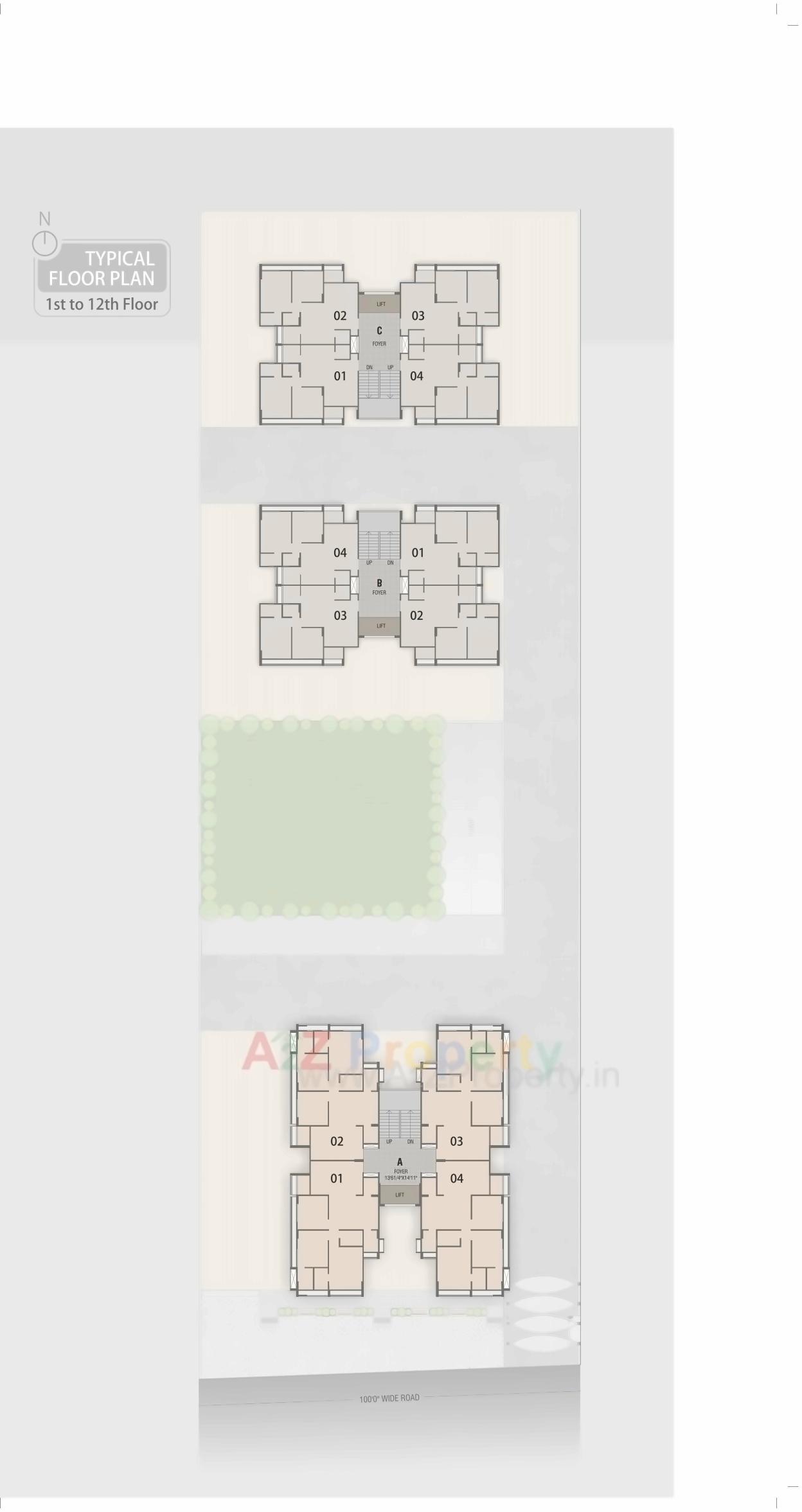 Layout of real estate project Setu Altezza located at Tragad, Ahmedabad, Gujarat