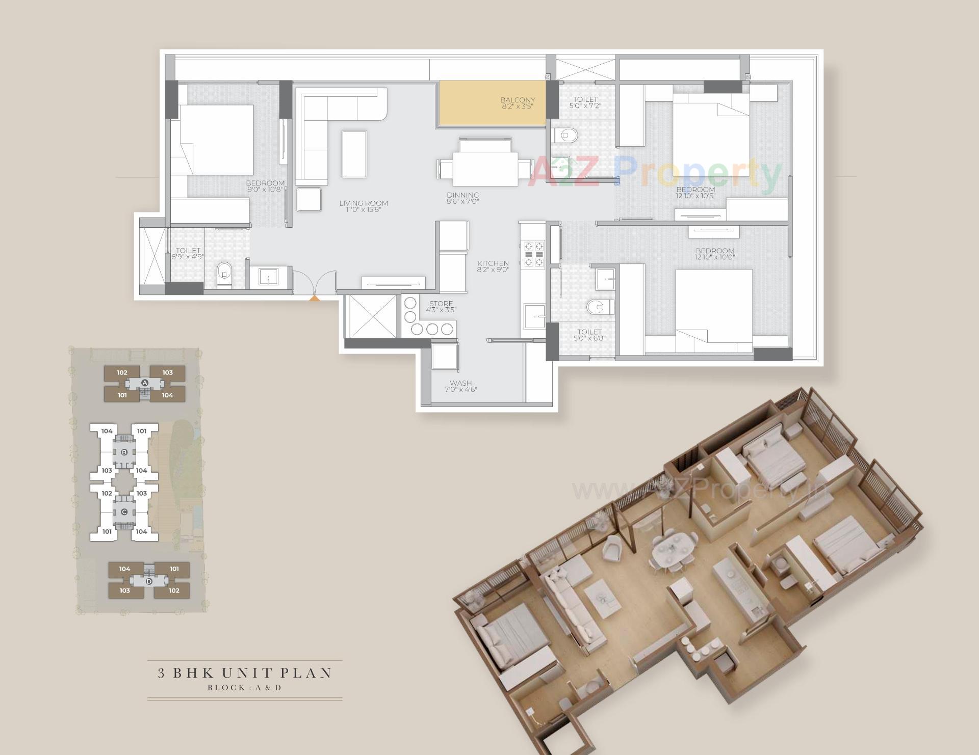 Layout of real estate project Setu Solitaire located at Chandkheda, Ahmedabad, Gujarat