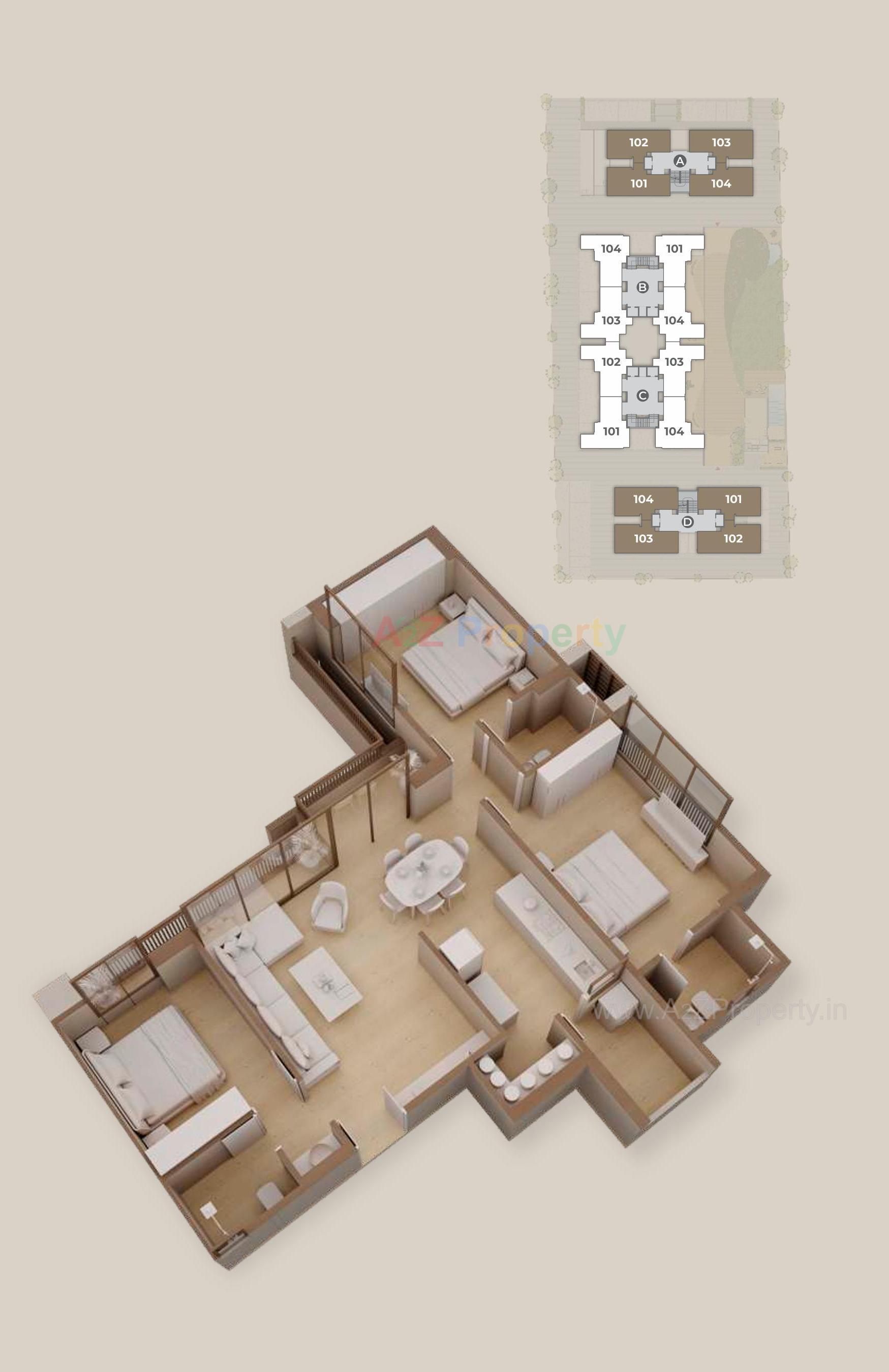 Layout of real estate project Setu Solitaire located at Chandkheda, Ahmedabad, Gujarat