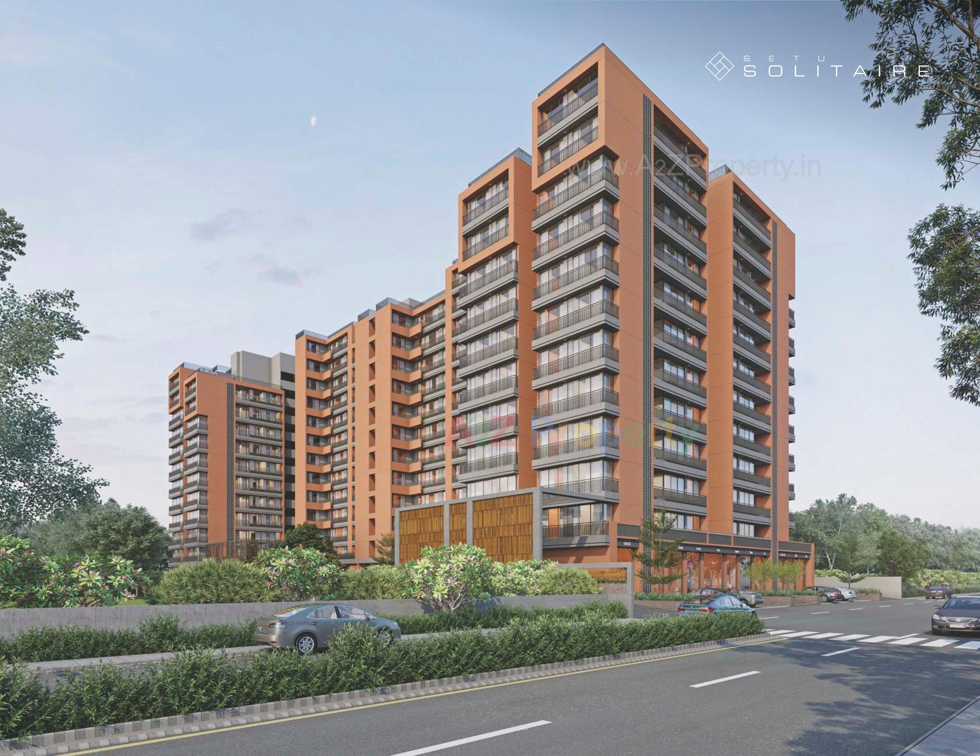 3D Elevation of real estate project Setu Solitaire located at Chandkheda, Ahmedabad, Gujarat