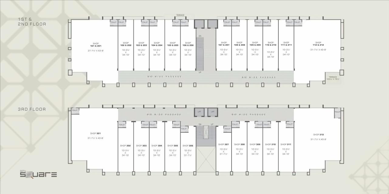 Layout of real estate project Setu Square located at Chandkheda, Ahmedabad, Gujarat