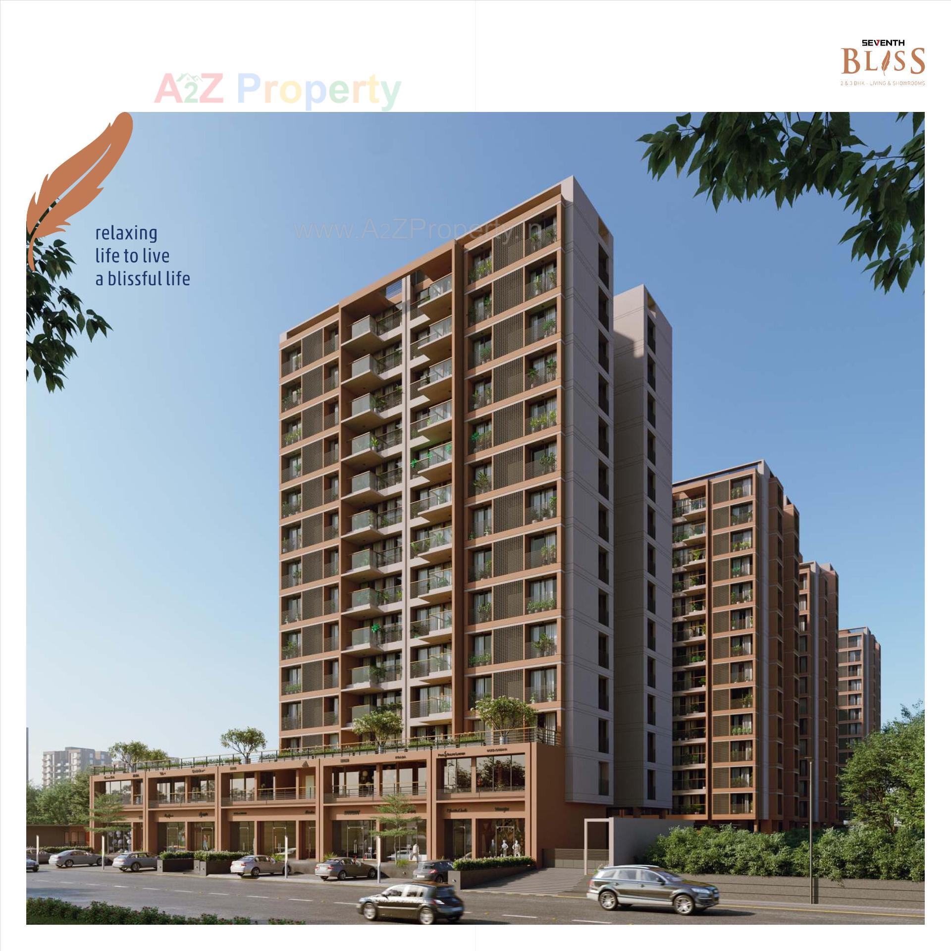 3D Elevation of real estate project Seventh Bliss located at Jagatpur, Ahmedabad, Gujarat